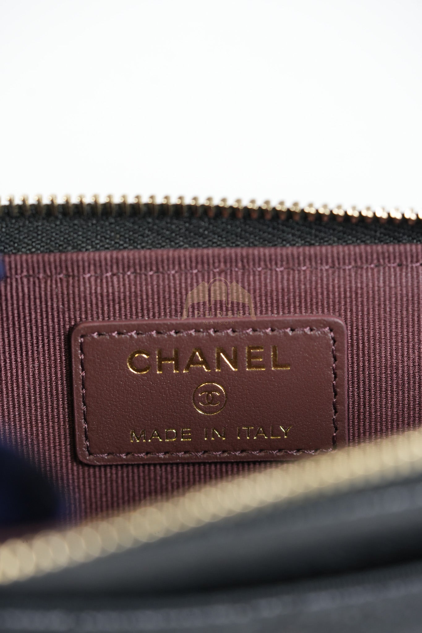 Classic L-Shaped Coin Card Case in Black Quilted Caviar Leather and Light Gold Hardware (Microchip) | Purse Maison Luxury Bags Shop