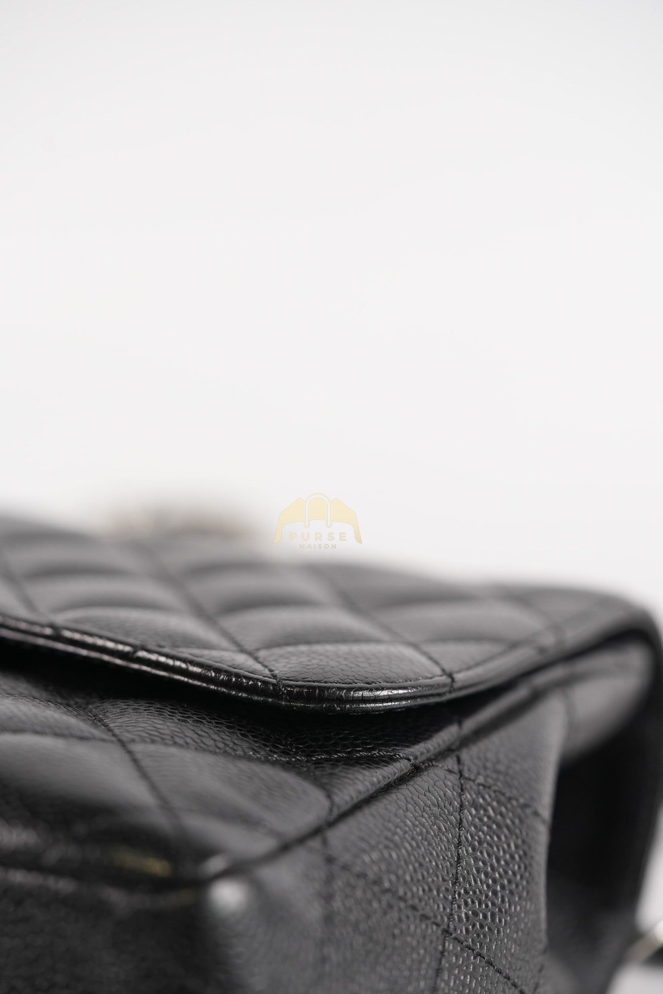 Classic Single Flap Jumbo in Black Caviar Leather and Silver Hardware (Series 9) | Purse Maison Luxury Bags Shop