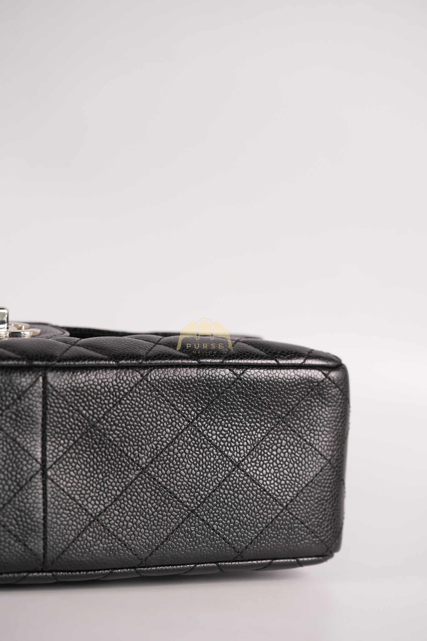 Classic Single Flap Jumbo in Black Caviar Leather and Silver Hardware (Series 9) | Purse Maison Luxury Bags Shop