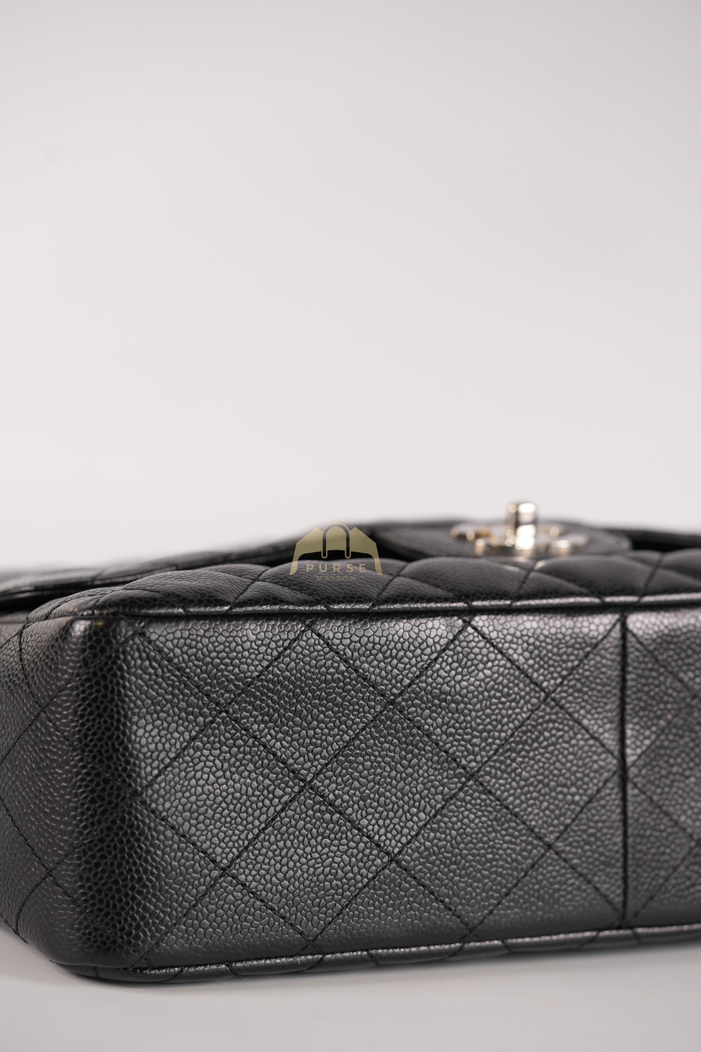 Classic Single Flap Jumbo in Black Caviar Leather and Silver Hardware (Series 9) | Purse Maison Luxury Bags Shop