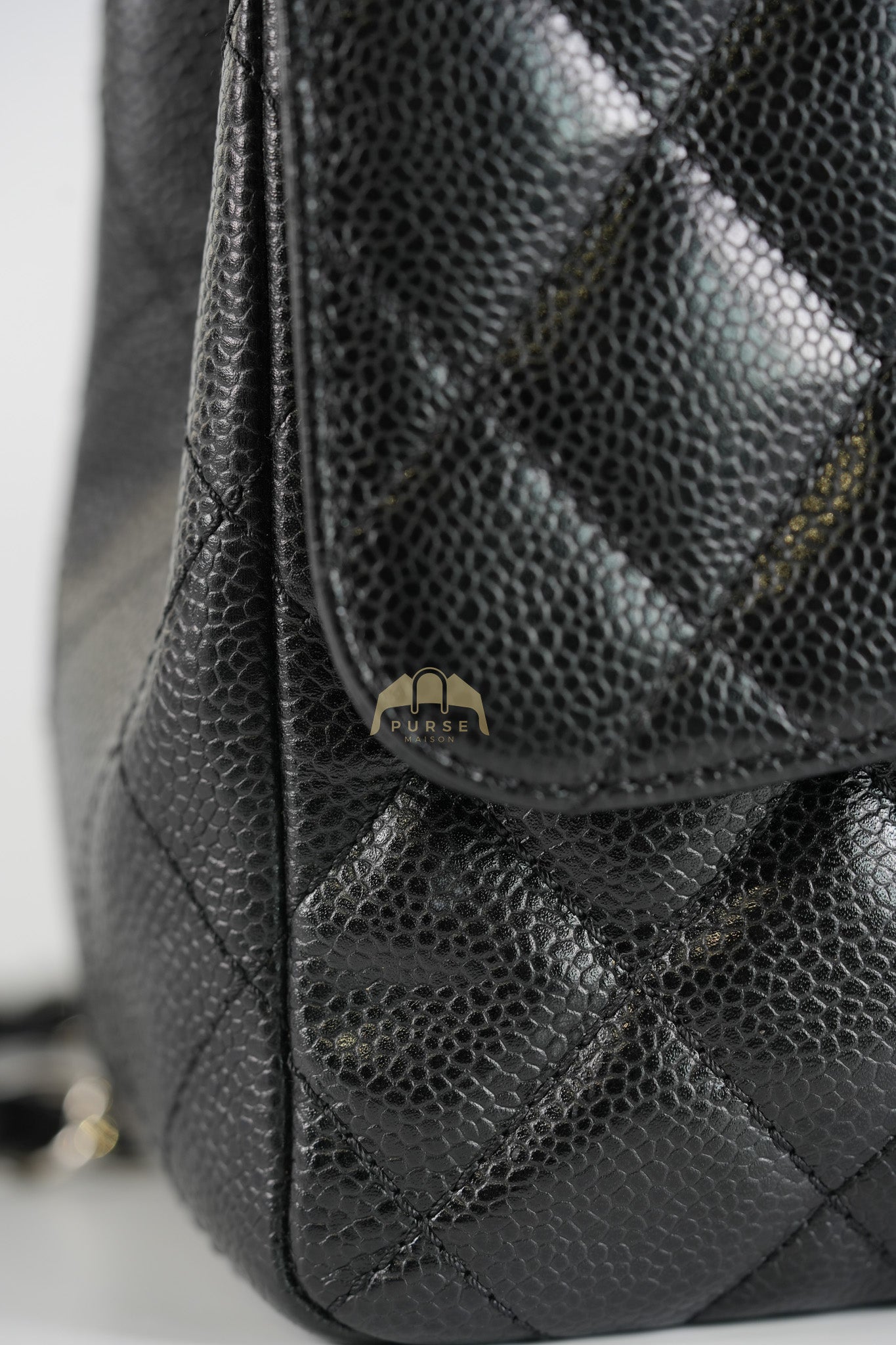 Classic Single Flap Jumbo in Black Caviar Leather and Silver Hardware (Series 9) | Purse Maison Luxury Bags Shop