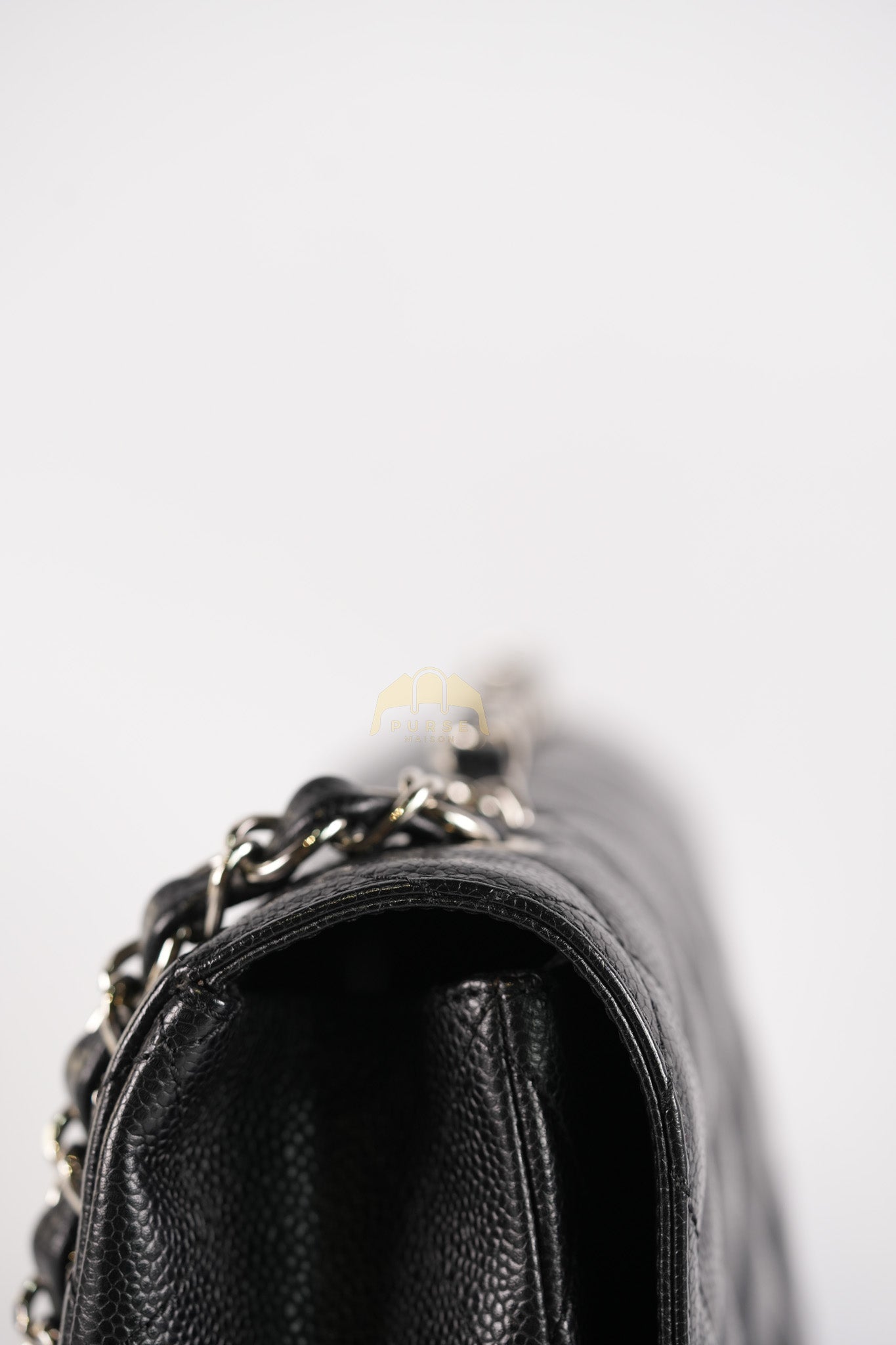 Classic Single Flap Jumbo in Black Caviar Leather and Silver Hardware (Series 9) | Purse Maison Luxury Bags Shop