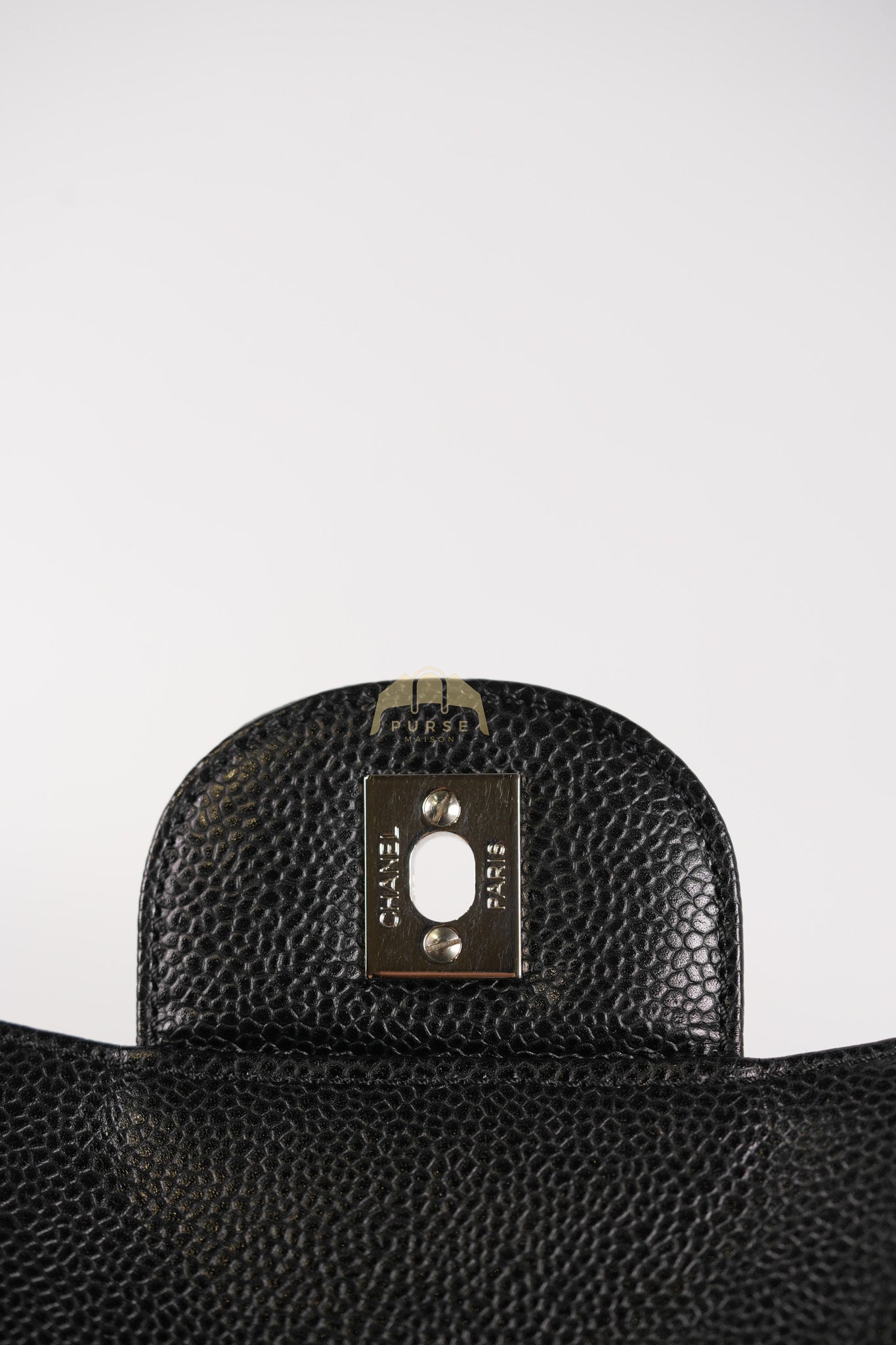 Classic Single Flap Jumbo in Black Caviar Leather and Silver Hardware (Series 9) | Purse Maison Luxury Bags Shop