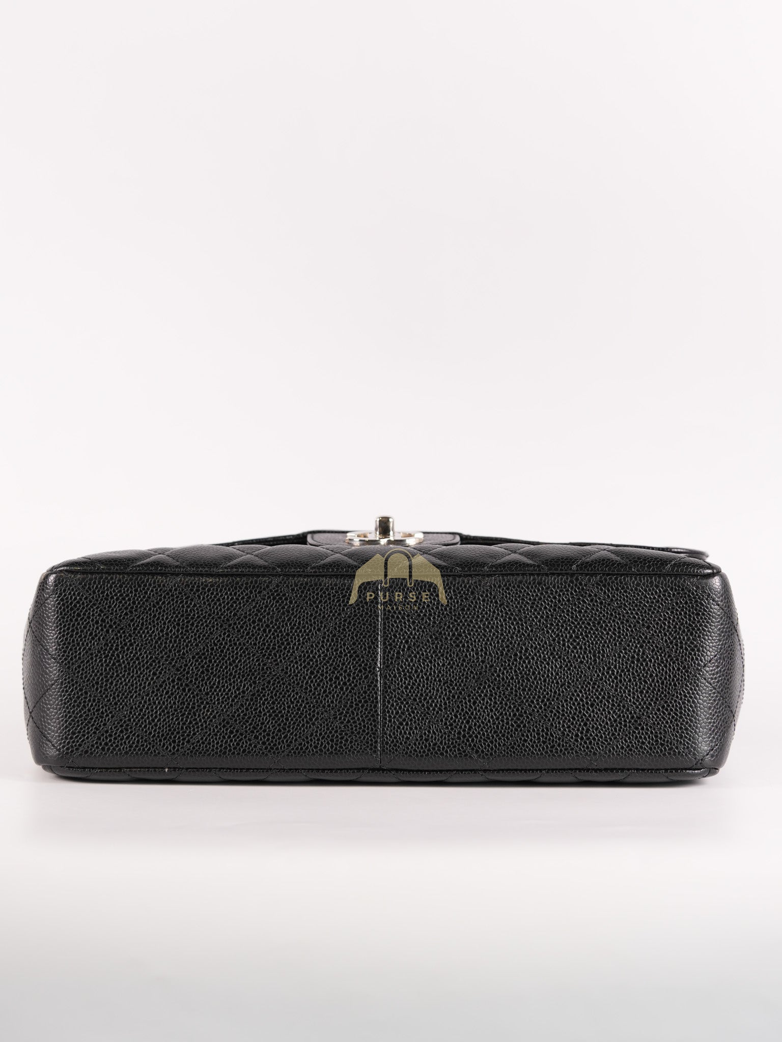 Classic Single Flap Jumbo in Black Caviar Leather and Silver Hardware (Series 9) | Purse Maison Luxury Bags Shop