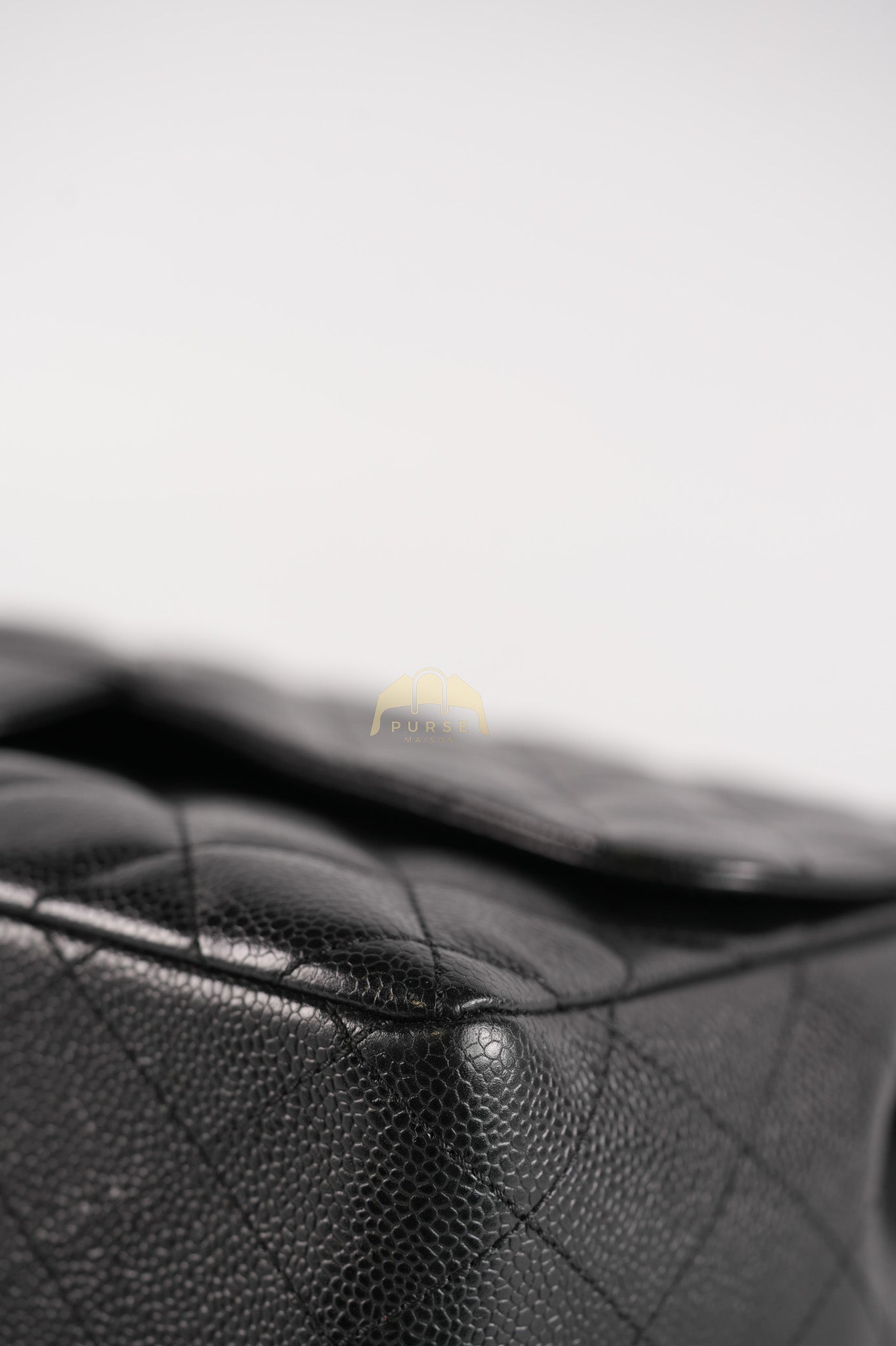 Classic Single Flap Jumbo in Black Caviar Leather and Silver Hardware (Series 9) | Purse Maison Luxury Bags Shop