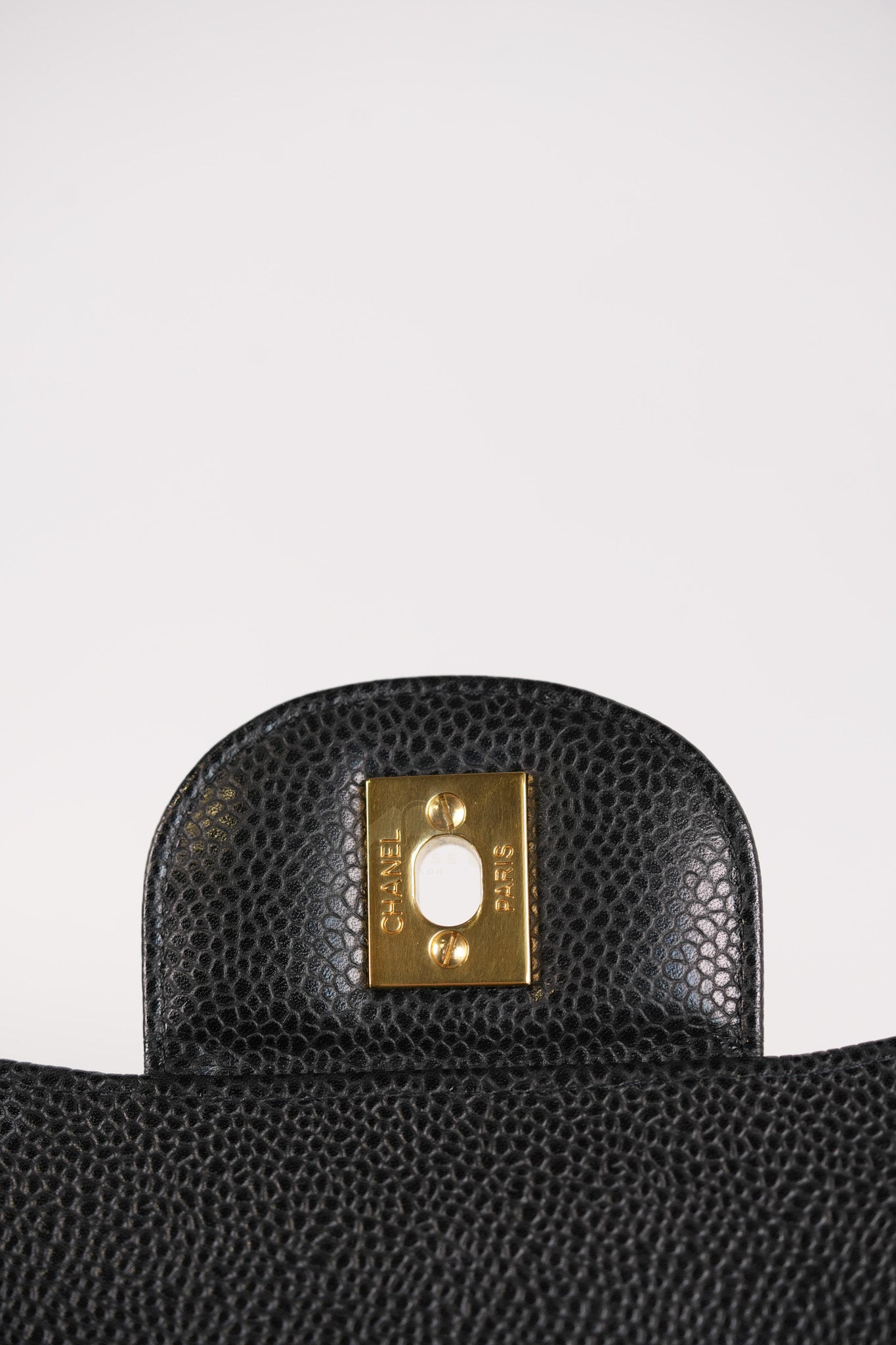 Classic Single Flap Jumbo in Black Caviar Leather Gold Hardware (Series 14) | Purse Maison Luxury Bags Shop