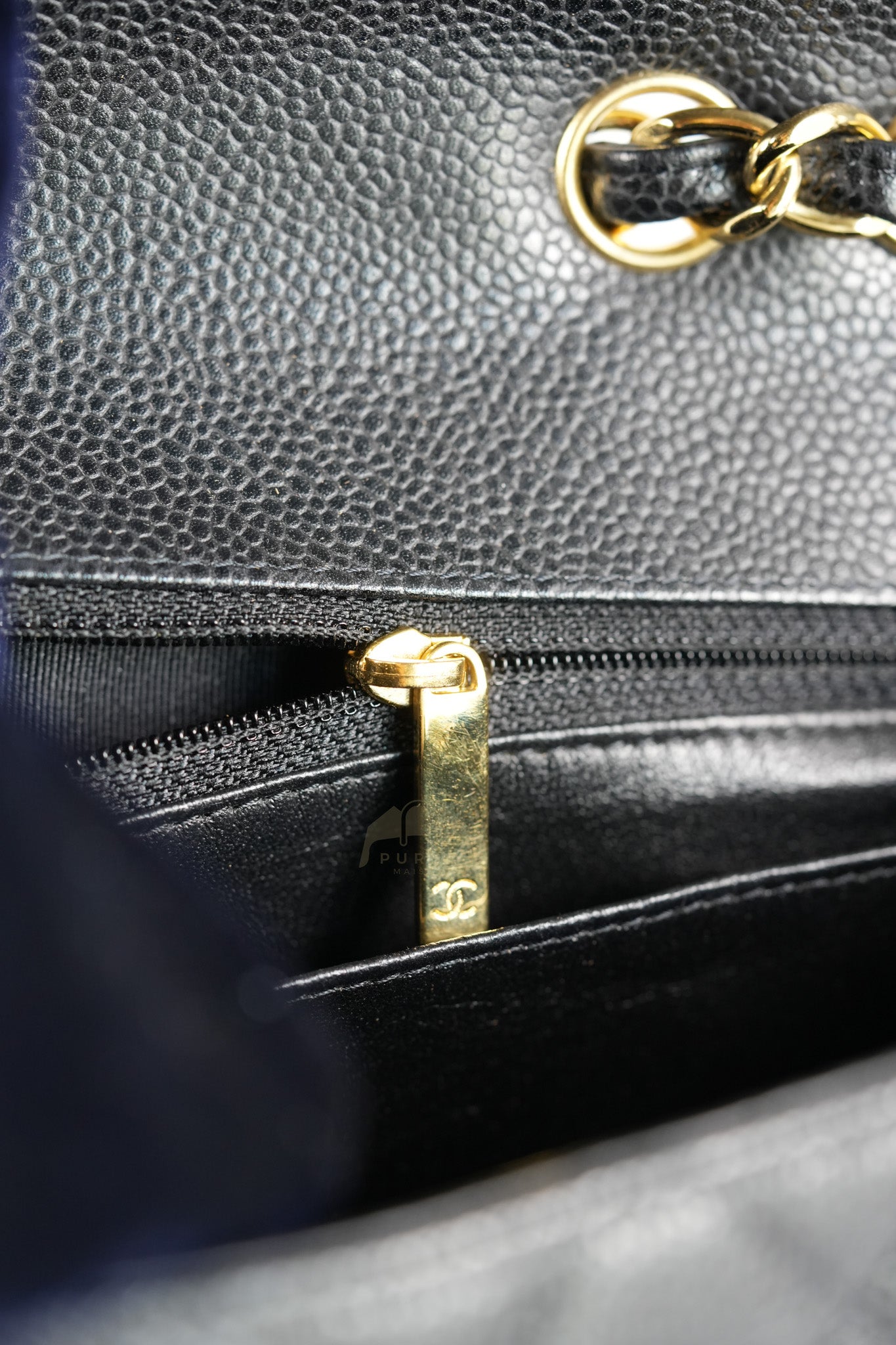Classic Single Flap Jumbo in Black Caviar Leather Gold Hardware (Series 14) | Purse Maison Luxury Bags Shop