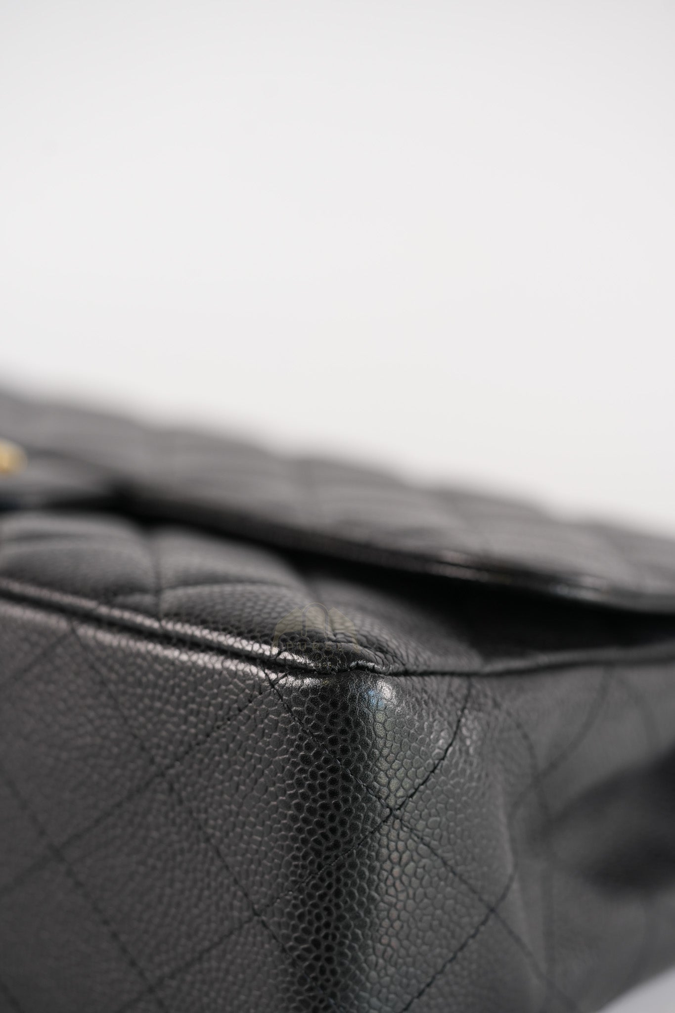 Classic Single Flap Jumbo in Black Caviar Leather Gold Hardware (Series 14) | Purse Maison Luxury Bags Shop