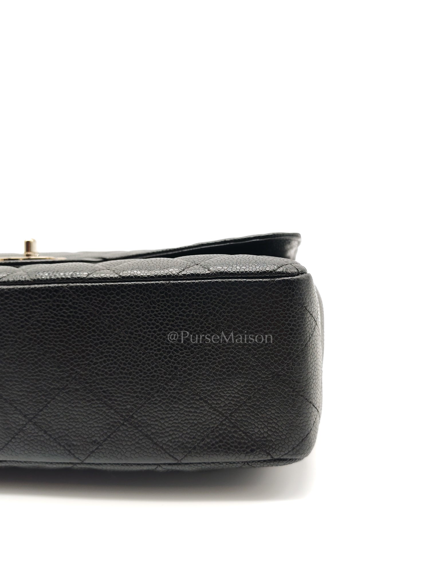 Classic Single Flap Jumbo in Black Caviar Leather in Silver Hardware Series 12 | Purse Maison Luxury Bags Shop