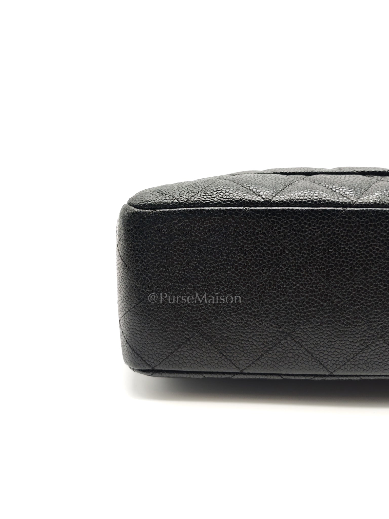 Classic Single Flap Jumbo in Black Caviar Leather in Silver Hardware Series 12 | Purse Maison Luxury Bags Shop