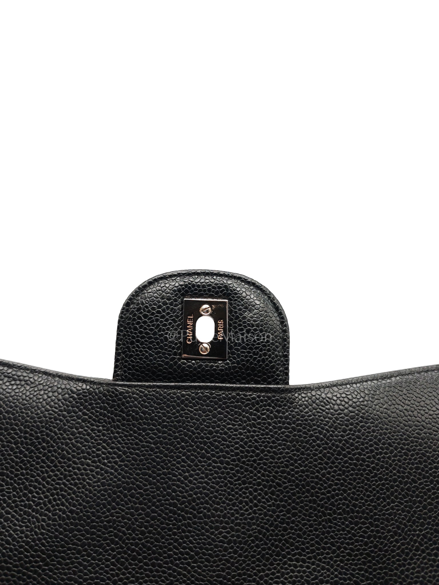 Classic Single Flap Jumbo in Black Caviar Leather in Silver Hardware Series 12 | Purse Maison Luxury Bags Shop