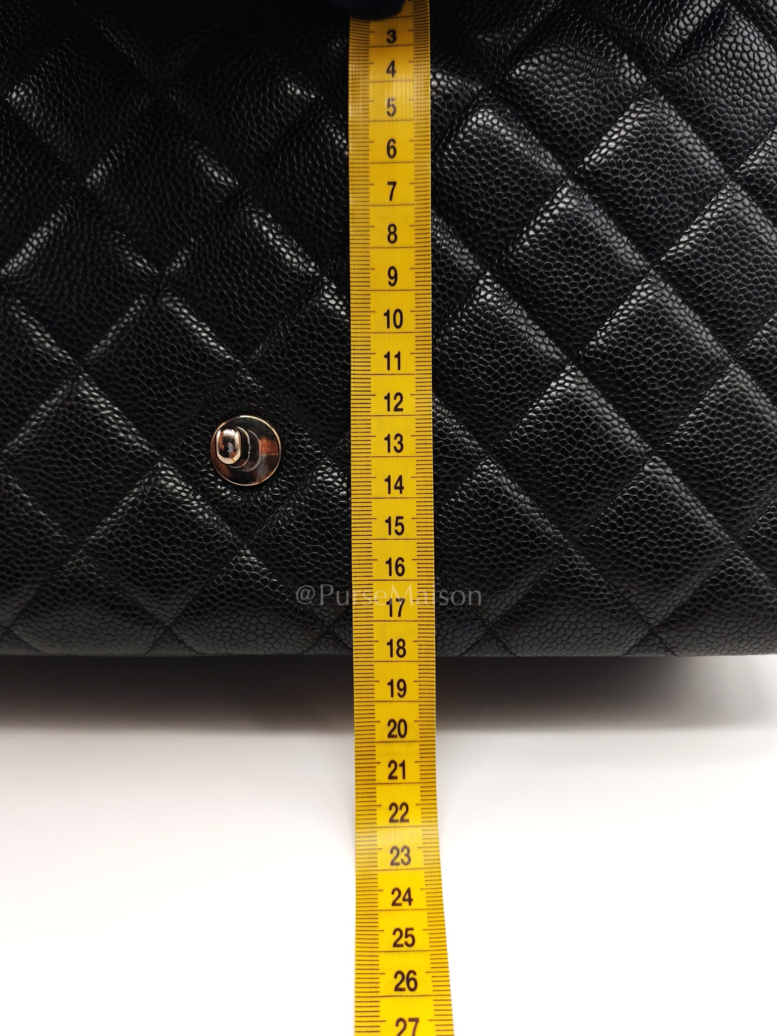 Classic Single Flap Jumbo in Black Caviar Leather in Silver Hardware Series 12 | Purse Maison Luxury Bags Shop