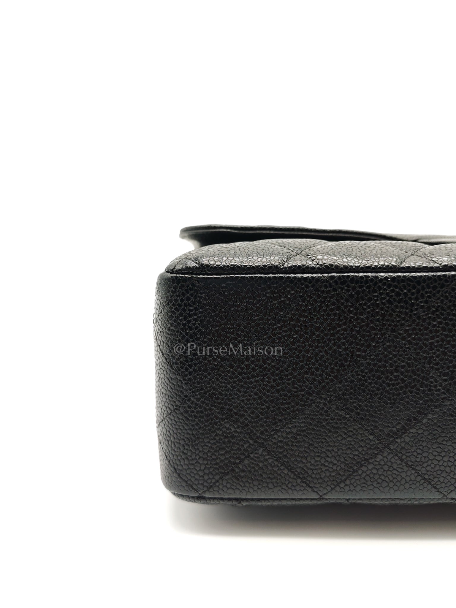 Classic Single Flap Jumbo in Black Caviar Leather in Silver Hardware Series 12 | Purse Maison Luxury Bags Shop