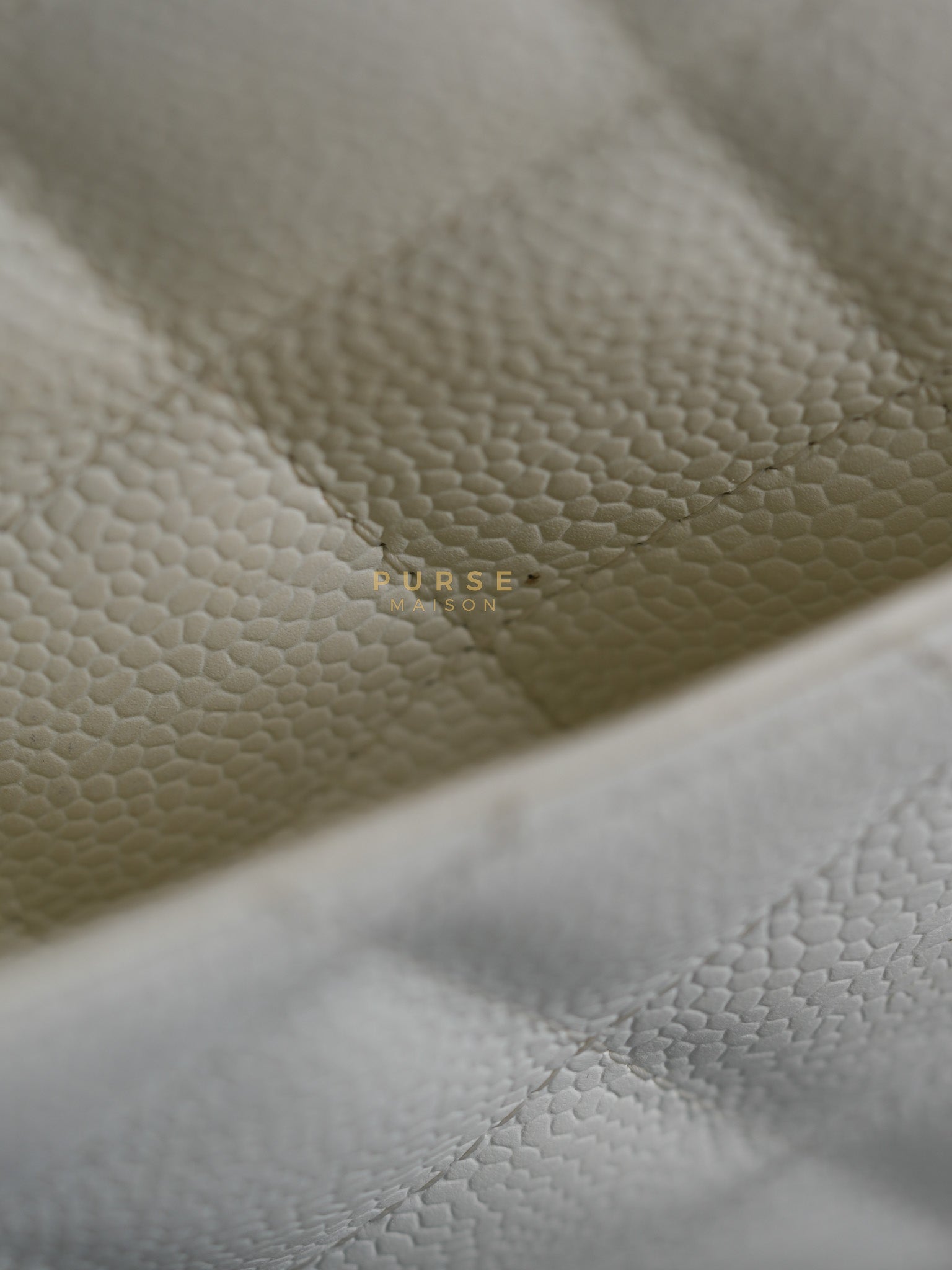 Classic Single Flap Jumbo in White Caviar Leather & Silver Hardware Series 10 | Purse Maison Luxury Bags Shop