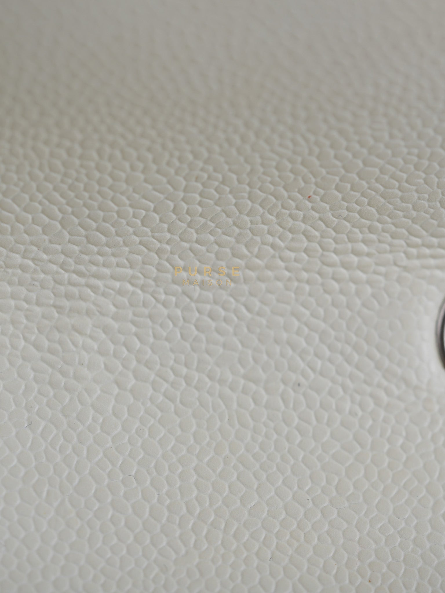 Classic Single Flap Jumbo in White Caviar Leather & Silver Hardware Series 10 | Purse Maison Luxury Bags Shop