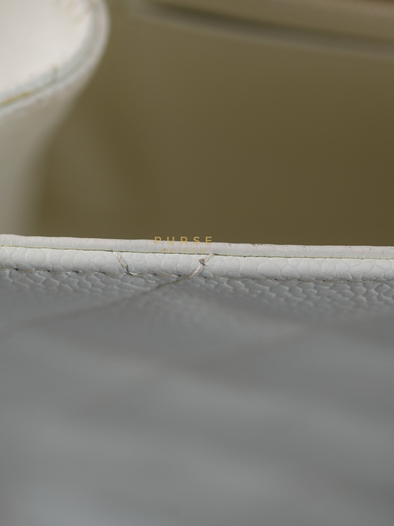 Classic Single Flap Jumbo in White Caviar Leather & Silver Hardware Series 10 | Purse Maison Luxury Bags Shop