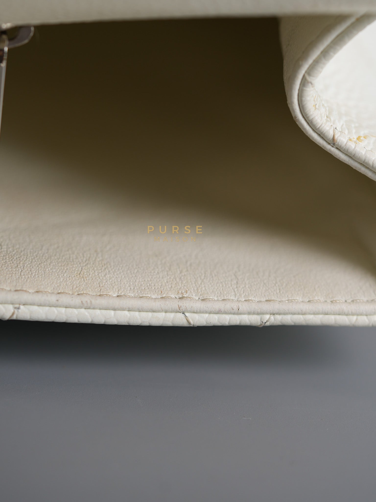 Classic Single Flap Jumbo in White Caviar Leather & Silver Hardware Series 10 | Purse Maison Luxury Bags Shop