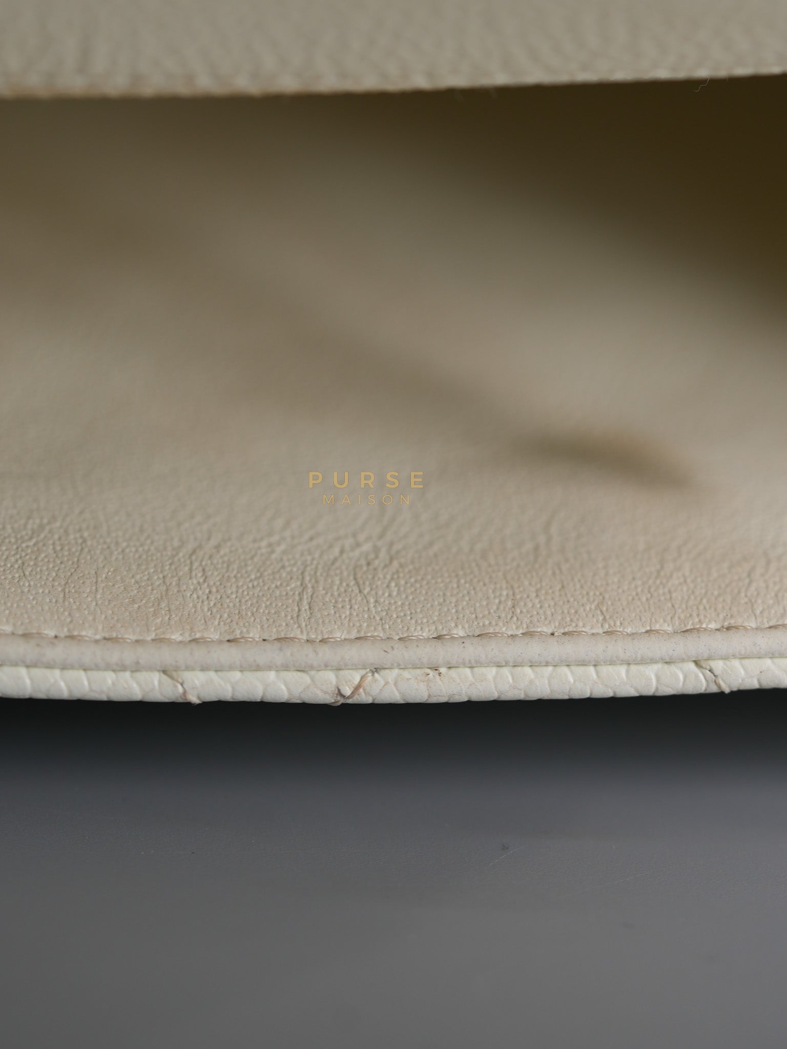 Classic Single Flap Jumbo in White Caviar Leather & Silver Hardware Series 10 | Purse Maison Luxury Bags Shop