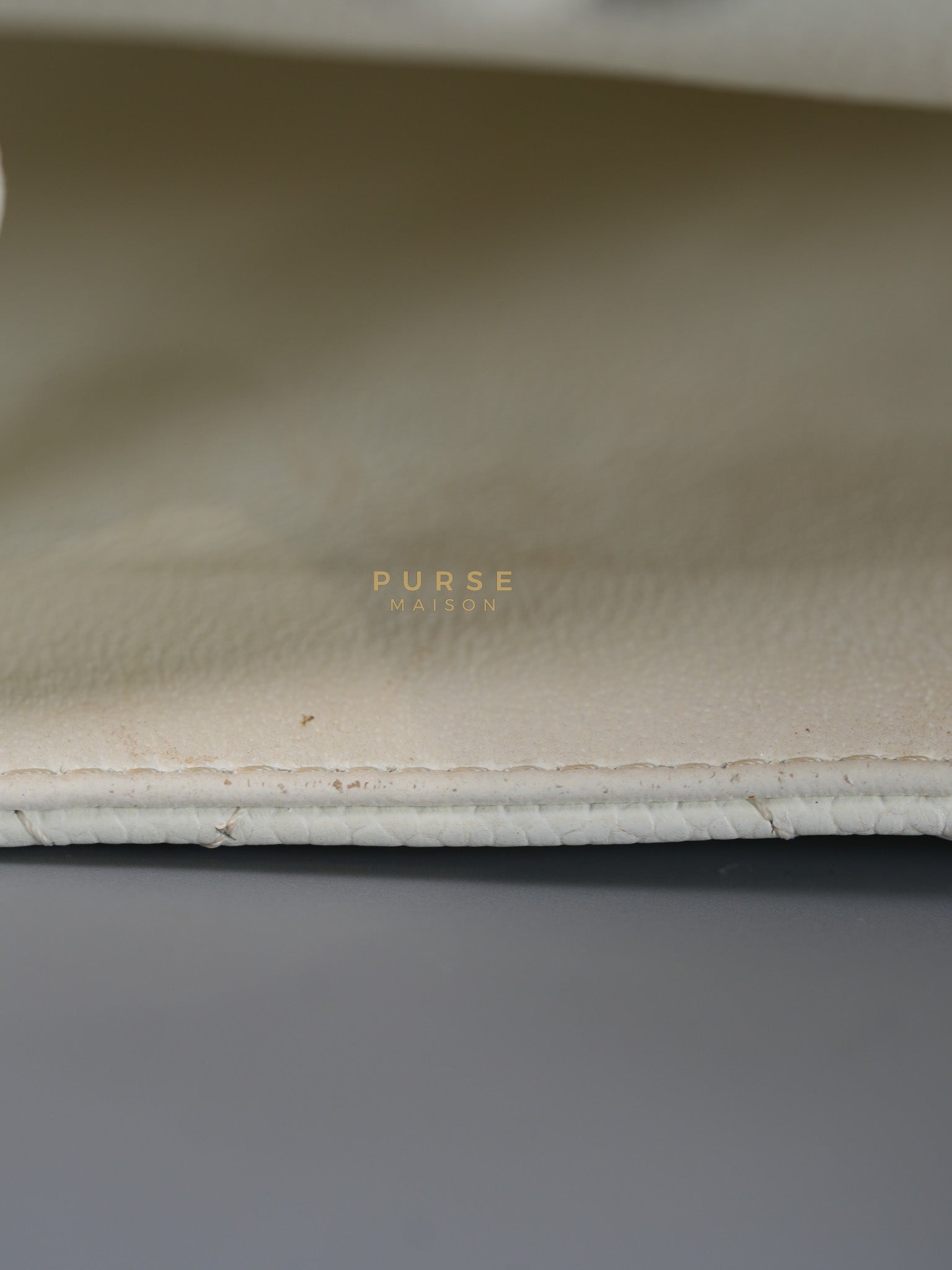 Classic Single Flap Jumbo in White Caviar Leather & Silver Hardware Series 10 | Purse Maison Luxury Bags Shop