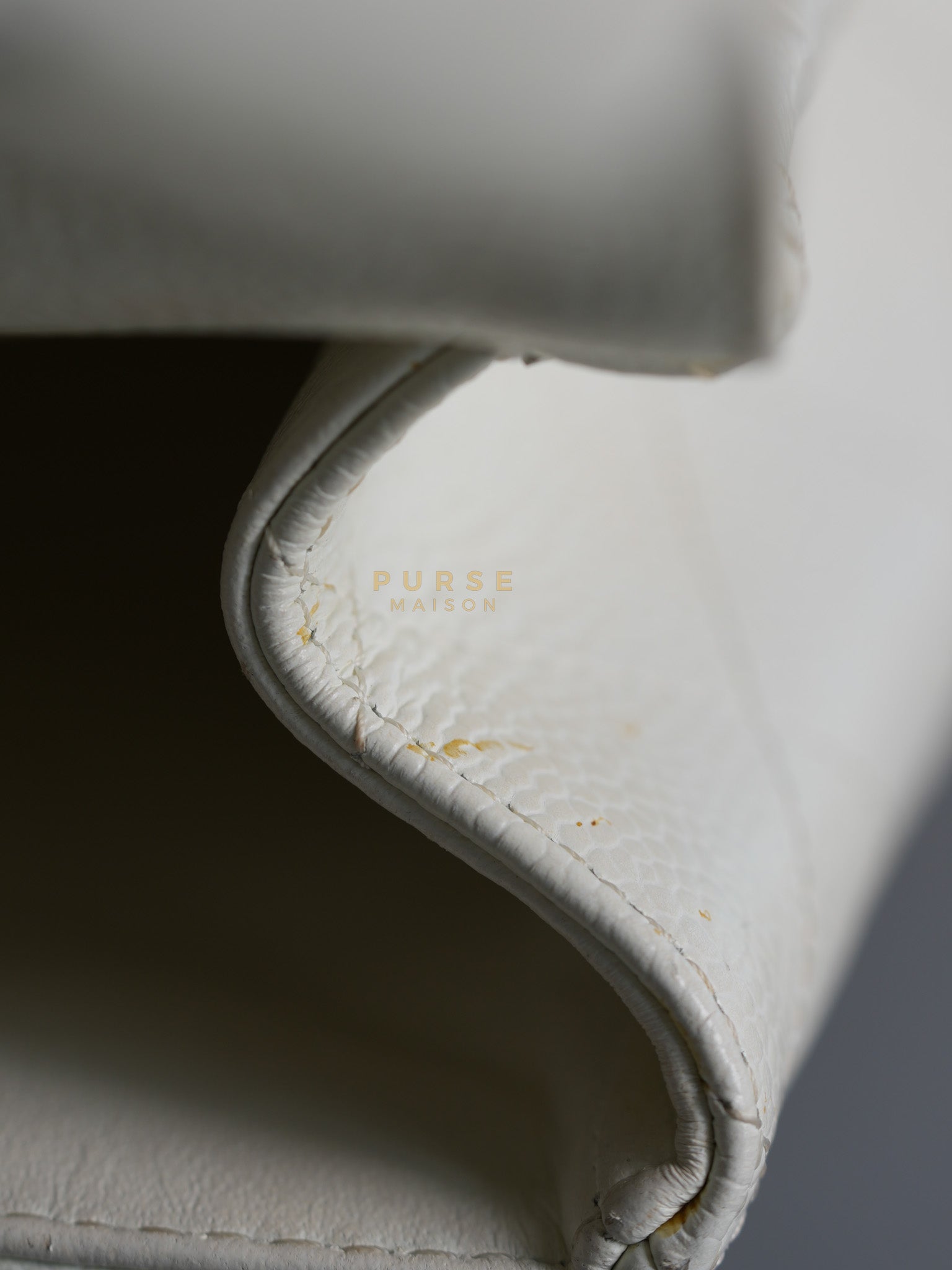 Classic Single Flap Jumbo in White Caviar Leather & Silver Hardware Series 10 | Purse Maison Luxury Bags Shop