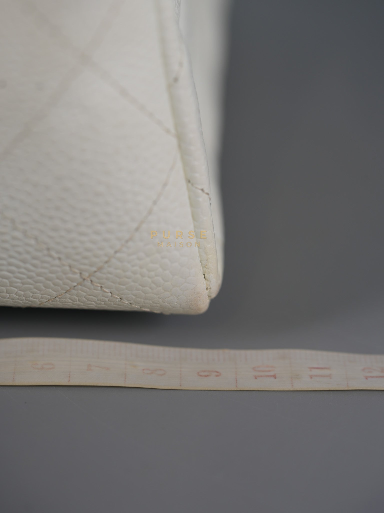 Classic Single Flap Jumbo in White Caviar Leather & Silver Hardware Series 10 | Purse Maison Luxury Bags Shop