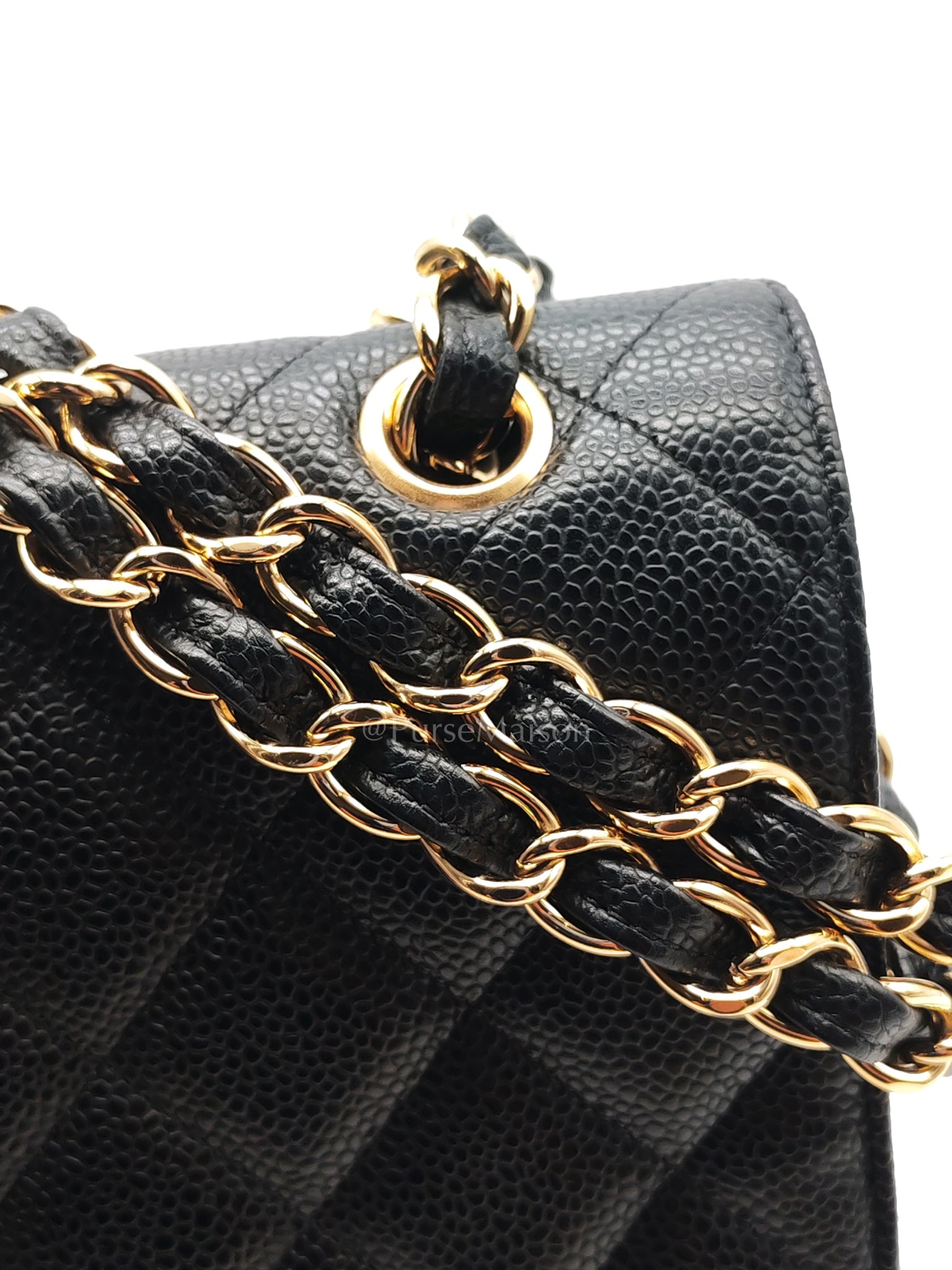 Classic Single Flap Maxi Black Caviar Leather in Gold Hardware (Series 13) | Purse Maison Luxury Bags Shop