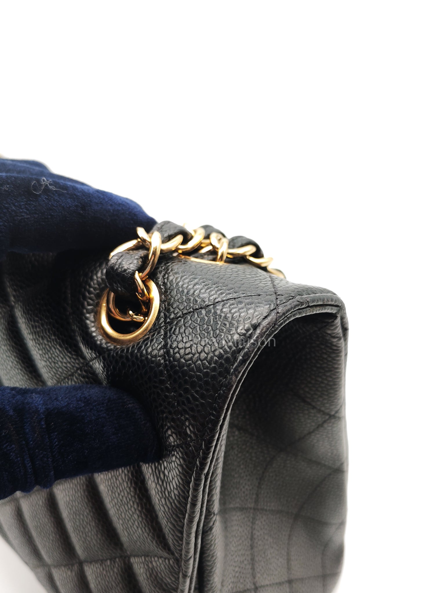 Classic Single Flap Maxi Black Caviar Leather in Gold Hardware (Series 13) | Purse Maison Luxury Bags Shop