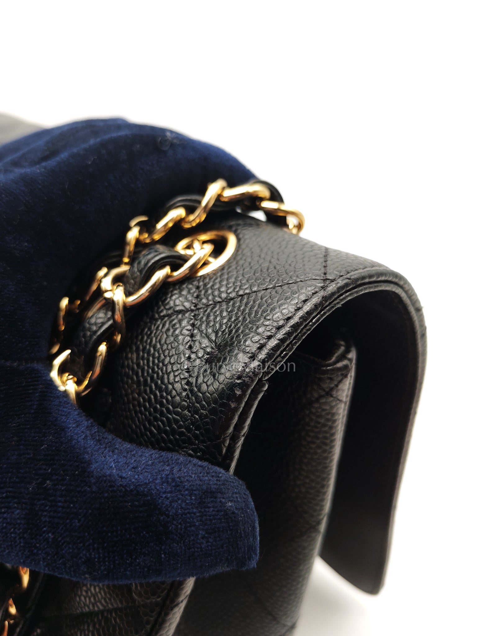 Classic Single Flap Maxi Black Caviar Leather in Gold Hardware (Series 13) | Purse Maison Luxury Bags Shop