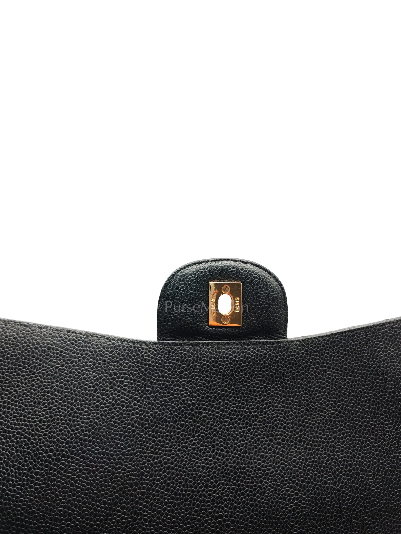Classic Single Flap Maxi Black Caviar Leather in Gold Hardware (Series 13) | Purse Maison Luxury Bags Shop