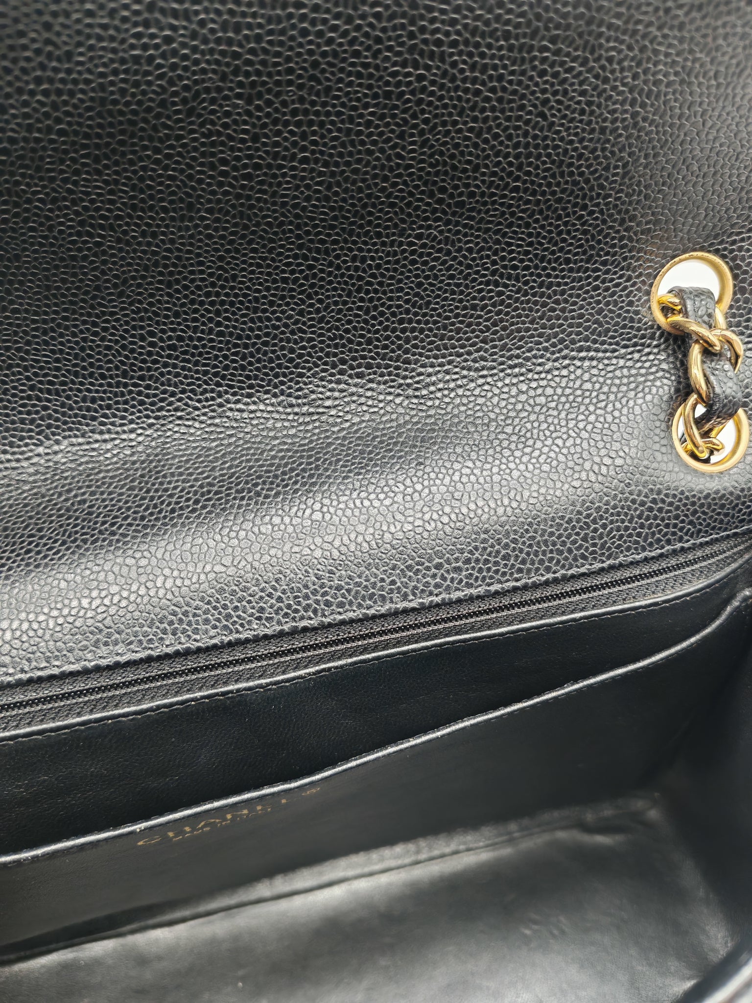 Classic Single Flap Maxi Black Caviar Leather in Gold Hardware (Series 13) | Purse Maison Luxury Bags Shop