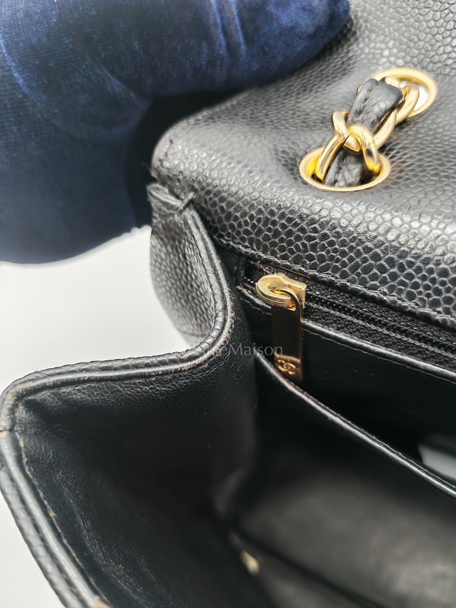 Classic Single Flap Maxi Black Caviar Leather in Gold Hardware (Series 13) | Purse Maison Luxury Bags Shop