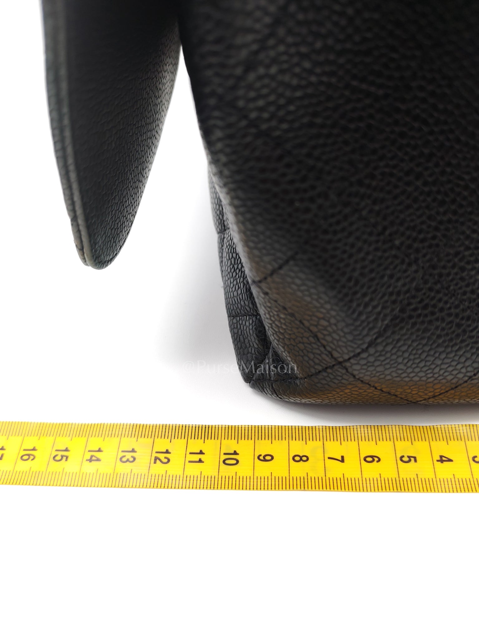 Classic Single Flap Maxi Black Caviar Leather in Gold Hardware (Series 13) | Purse Maison Luxury Bags Shop