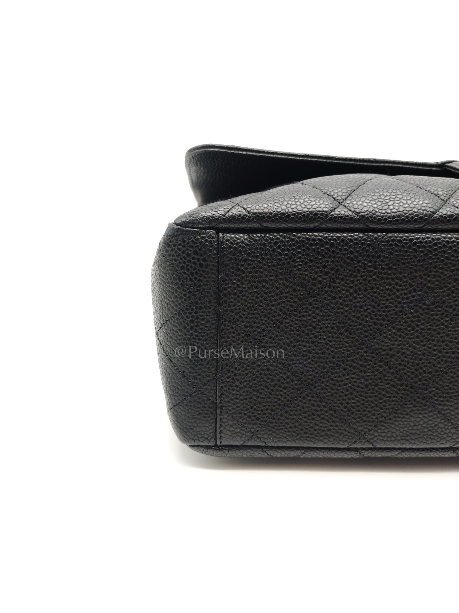 Classic Single Flap Maxi Black Caviar Leather in Gold Hardware (Series 13) | Purse Maison Luxury Bags Shop