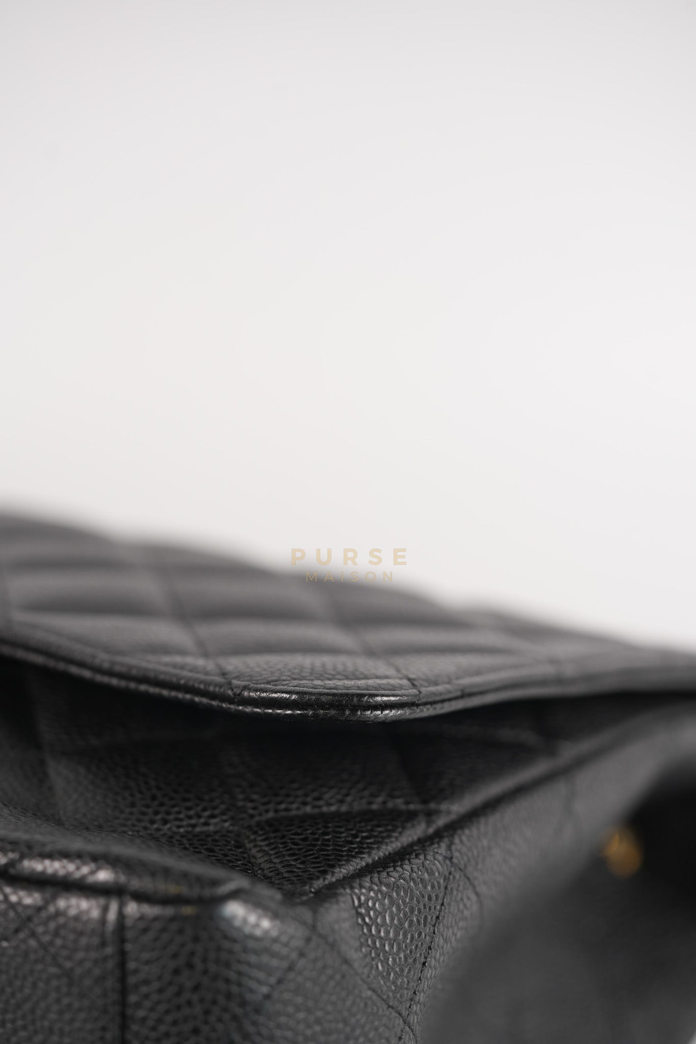 Classic Single Flap Maxi in Black Caviar Leather Gold Hardware (Series 13) | Purse Maison Luxury Bags Shop