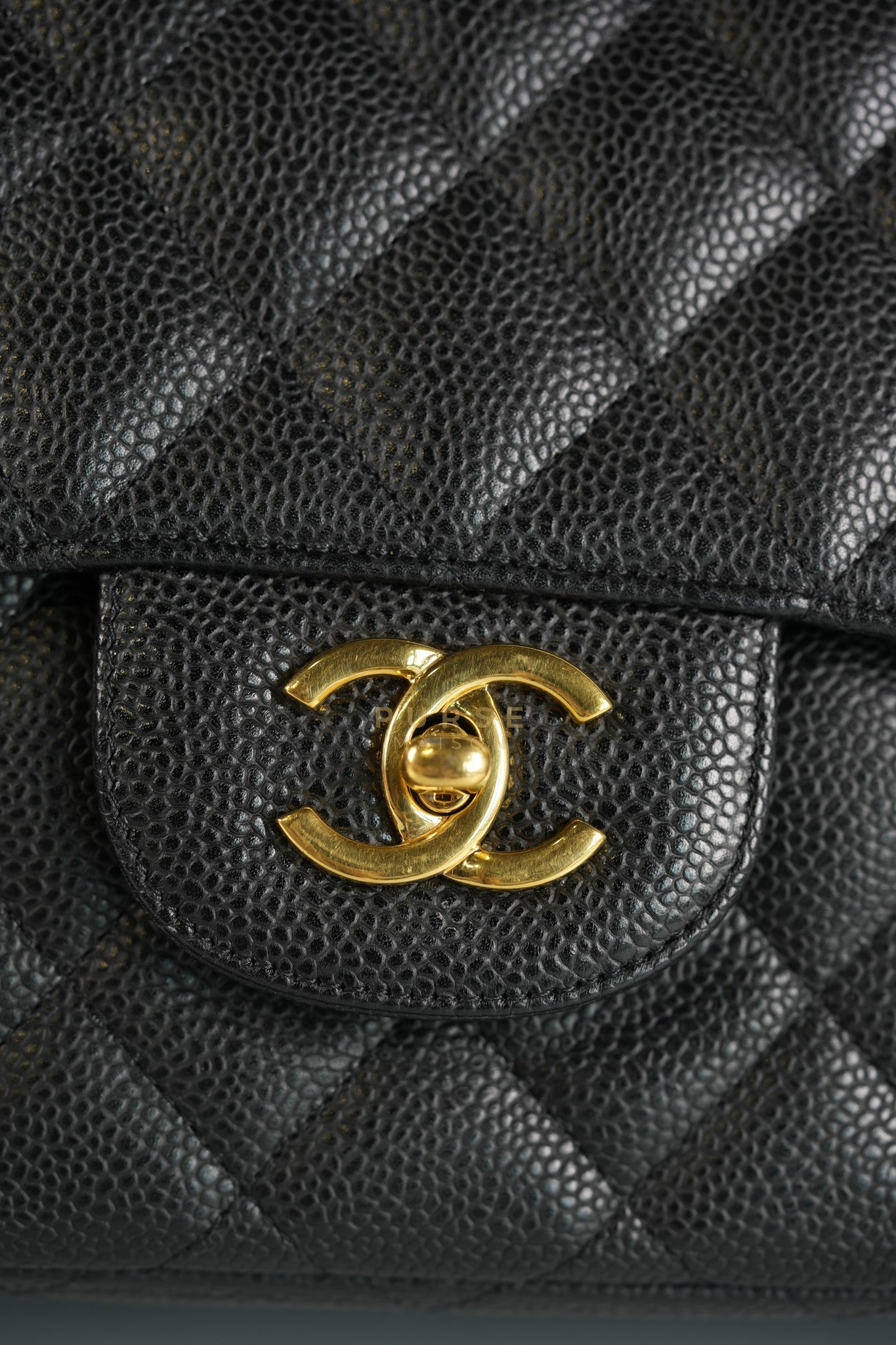 Classic Single Flap Maxi in Black Caviar Leather Gold Hardware (Series 13) | Purse Maison Luxury Bags Shop