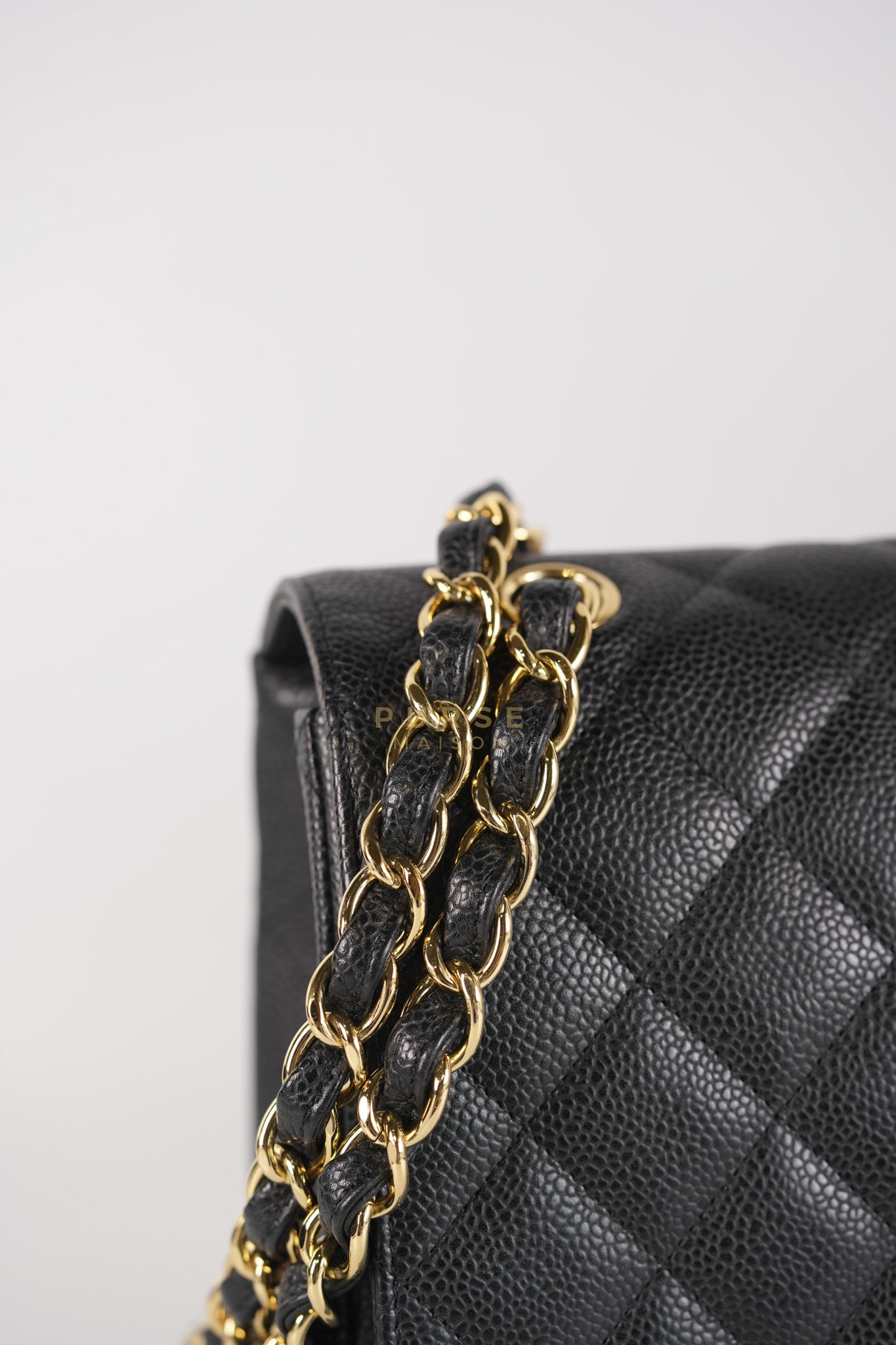 Classic Single Flap Maxi in Black Caviar Leather Gold Hardware (Series 13) | Purse Maison Luxury Bags Shop