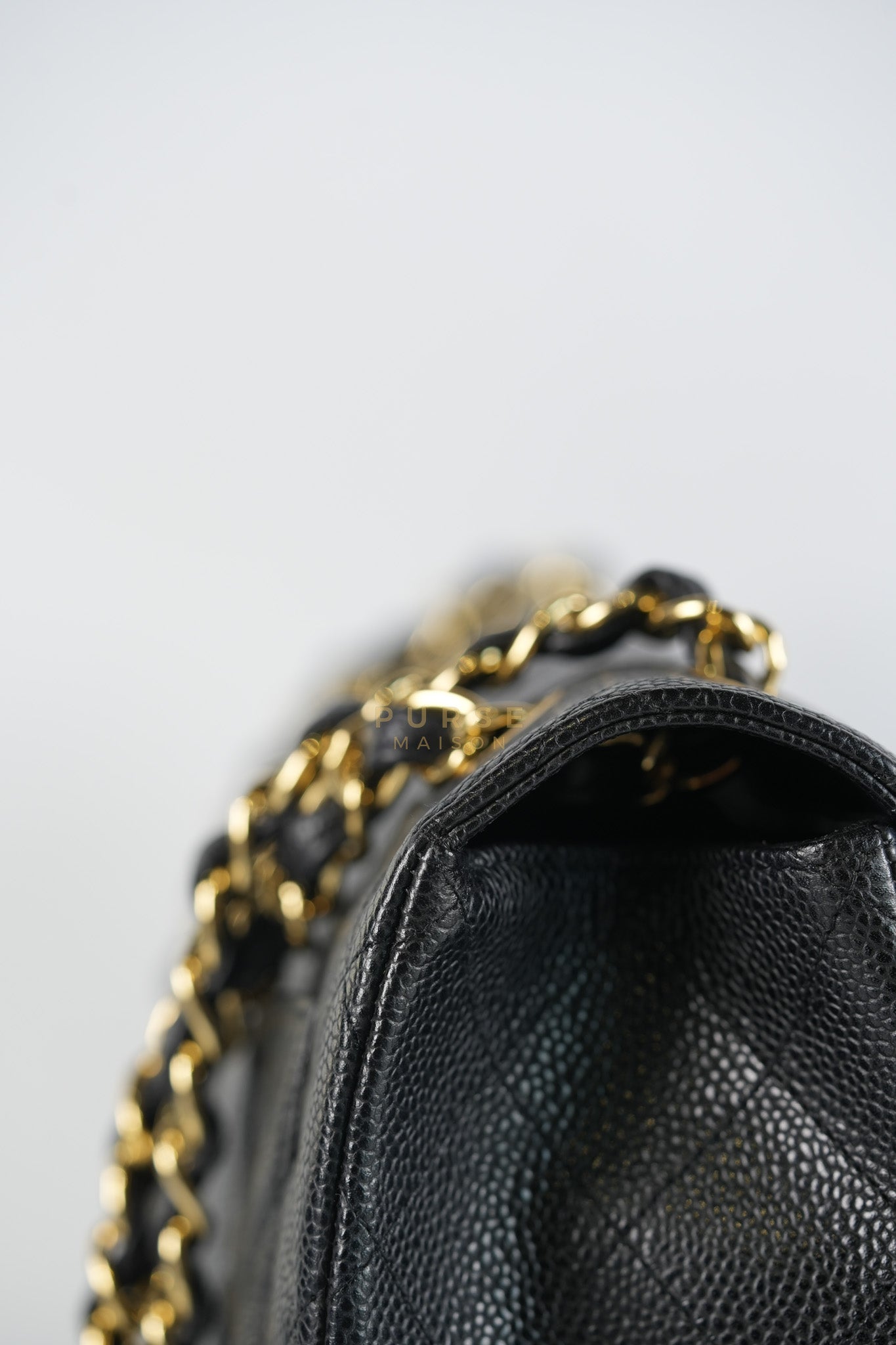Classic Single Flap Maxi in Black Caviar Leather Gold Hardware (Series 13) | Purse Maison Luxury Bags Shop