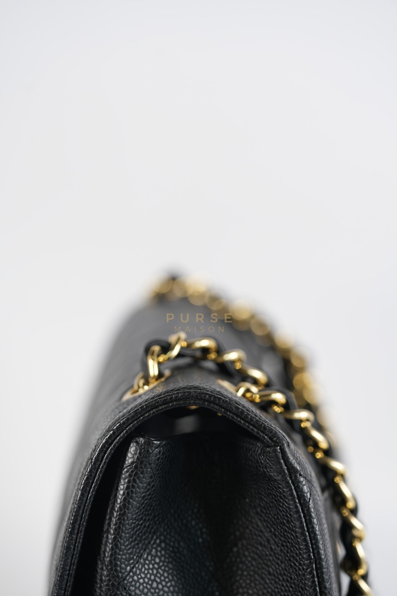 Classic Single Flap Maxi in Black Caviar Leather Gold Hardware (Series 13) | Purse Maison Luxury Bags Shop