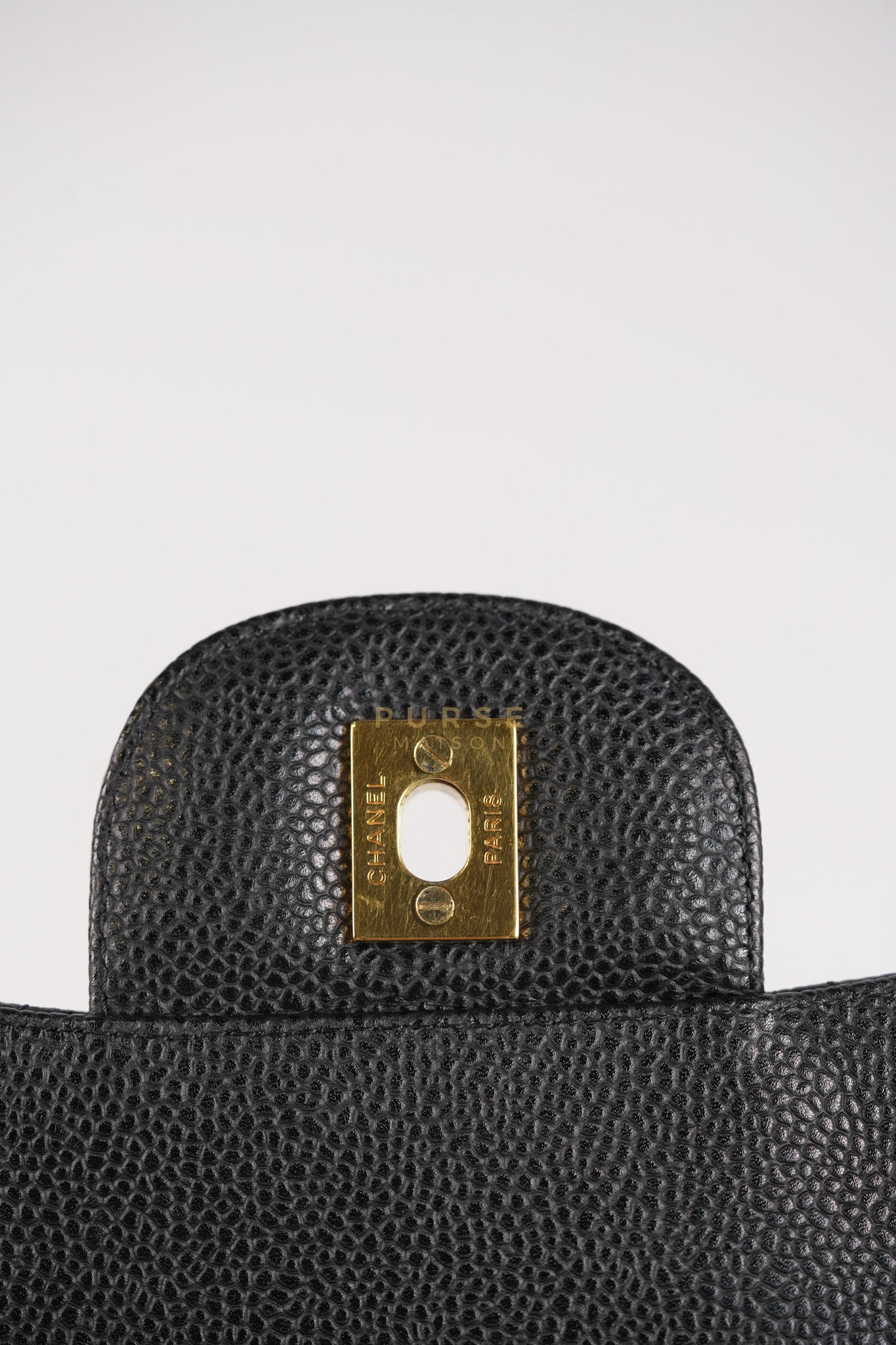 Classic Single Flap Maxi in Black Caviar Leather Gold Hardware (Series 13) | Purse Maison Luxury Bags Shop