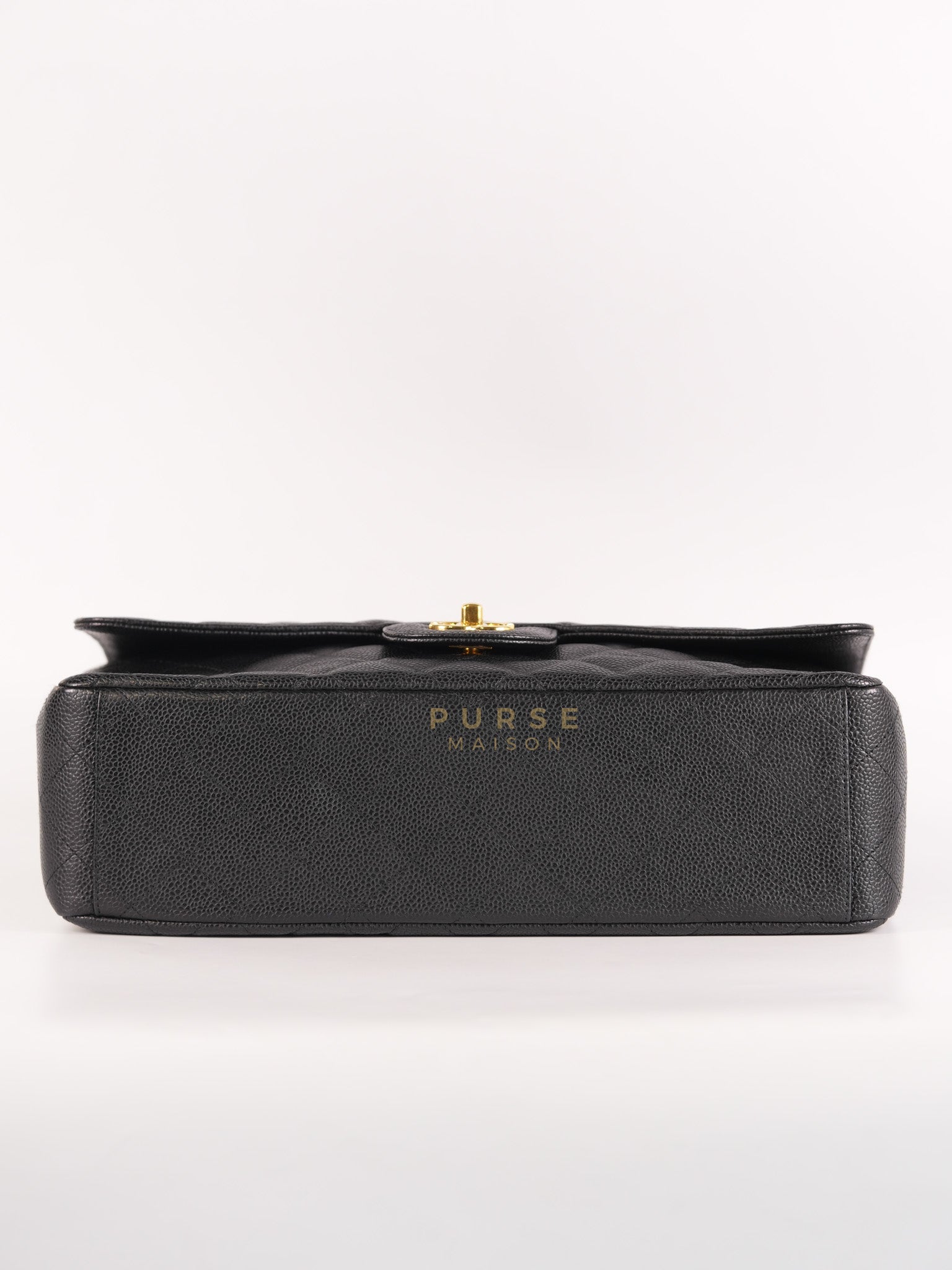 Classic Single Flap Maxi in Black Caviar Leather Gold Hardware (Series 13) | Purse Maison Luxury Bags Shop