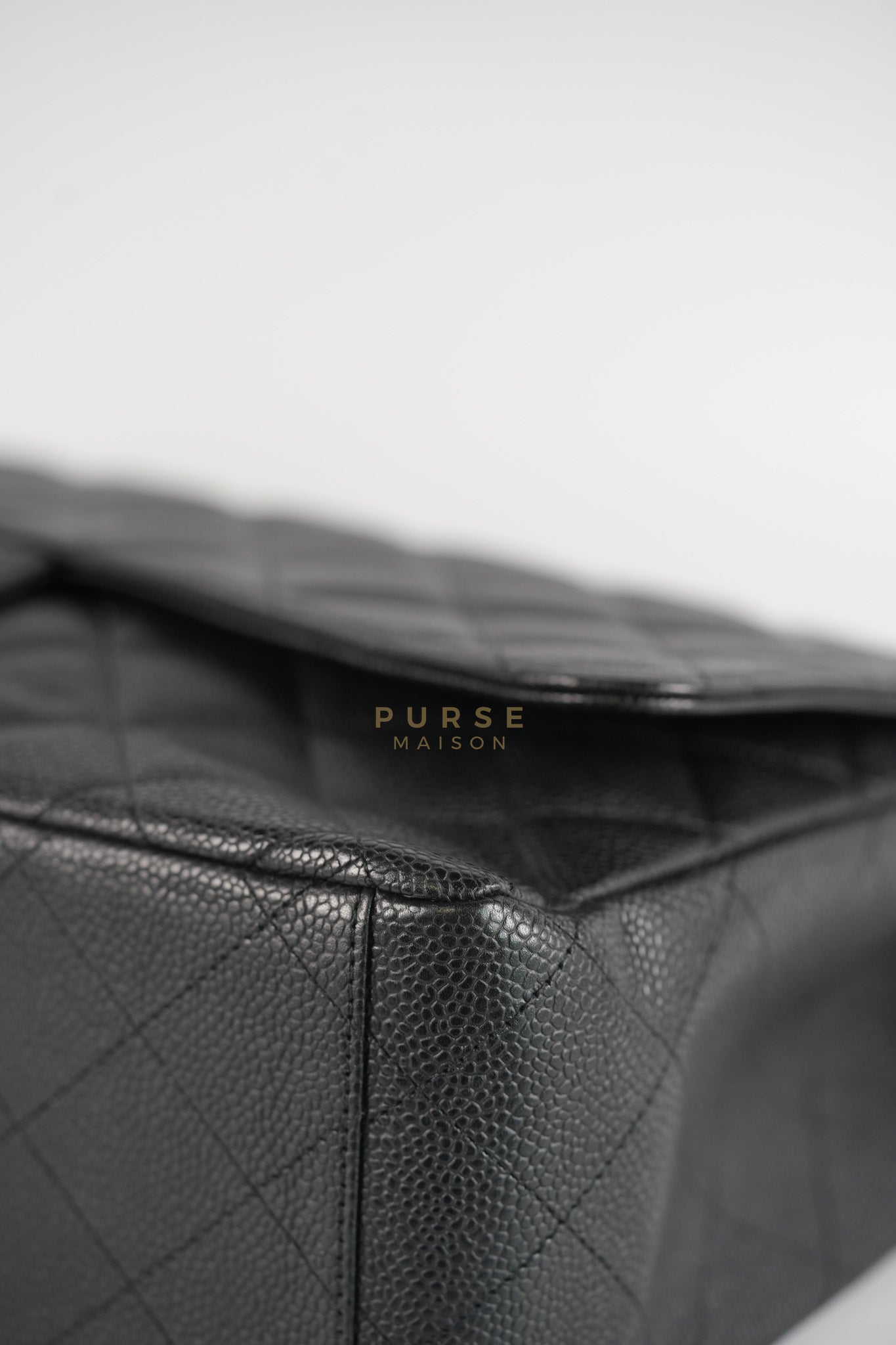 Classic Single Flap Maxi in Black Caviar Leather Gold Hardware (Series 13) | Purse Maison Luxury Bags Shop