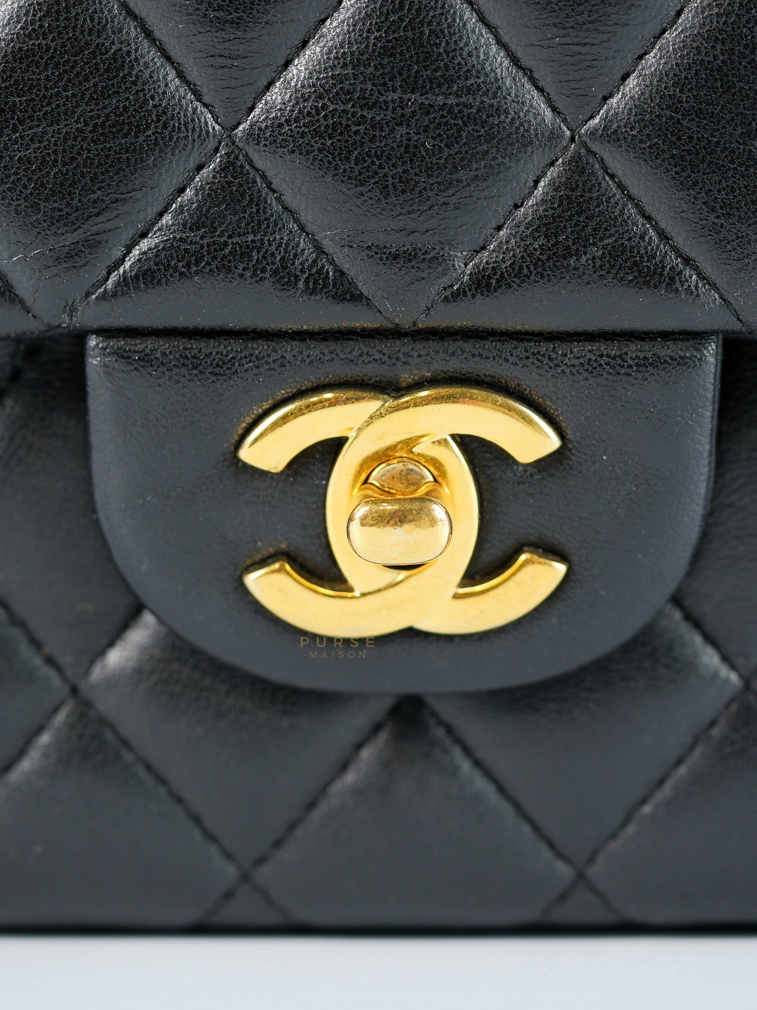 Classic Single Flap Medium Lambskin Leather and Gold Hardware Series 18 | Purse Maison Luxury Bags Shop