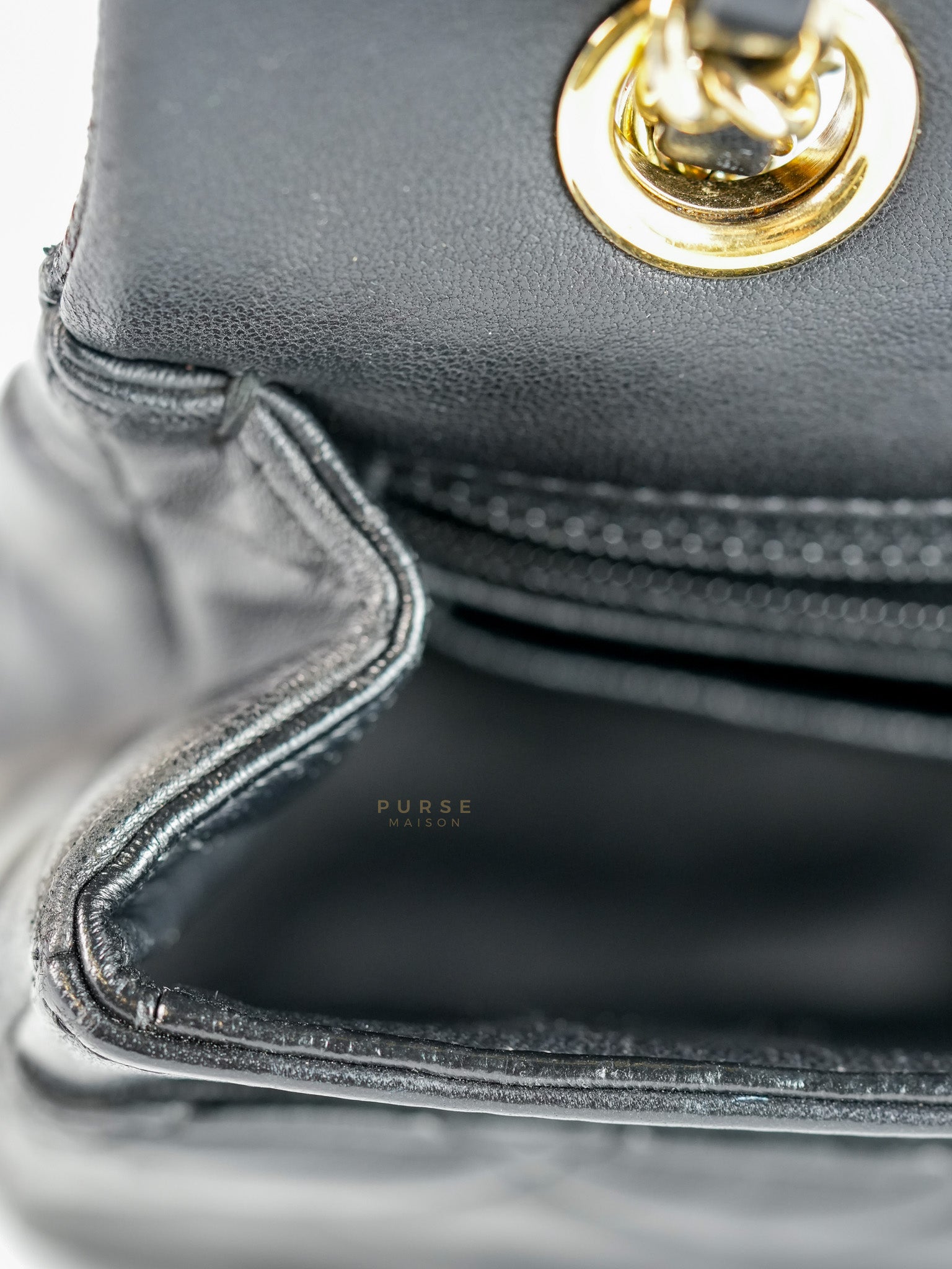 Classic Single Flap Medium Lambskin Leather and Gold Hardware Series 18 | Purse Maison Luxury Bags Shop