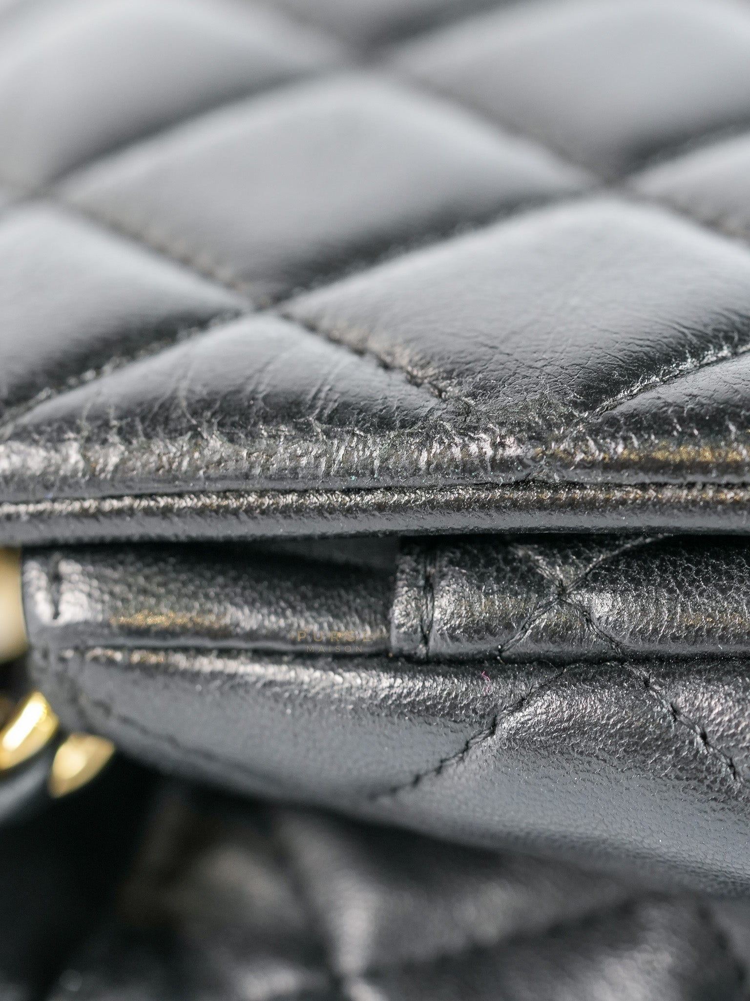 Classic Single Flap Medium Lambskin Leather and Gold Hardware Series 18 | Purse Maison Luxury Bags Shop