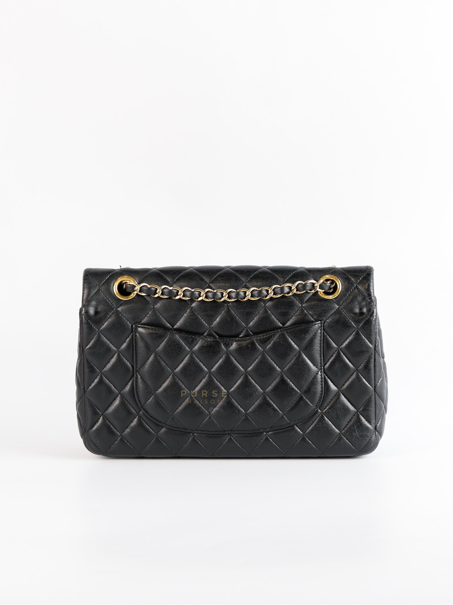 Classic Single Flap Medium Lambskin Leather and Gold Hardware Series 18 | Purse Maison Luxury Bags Shop