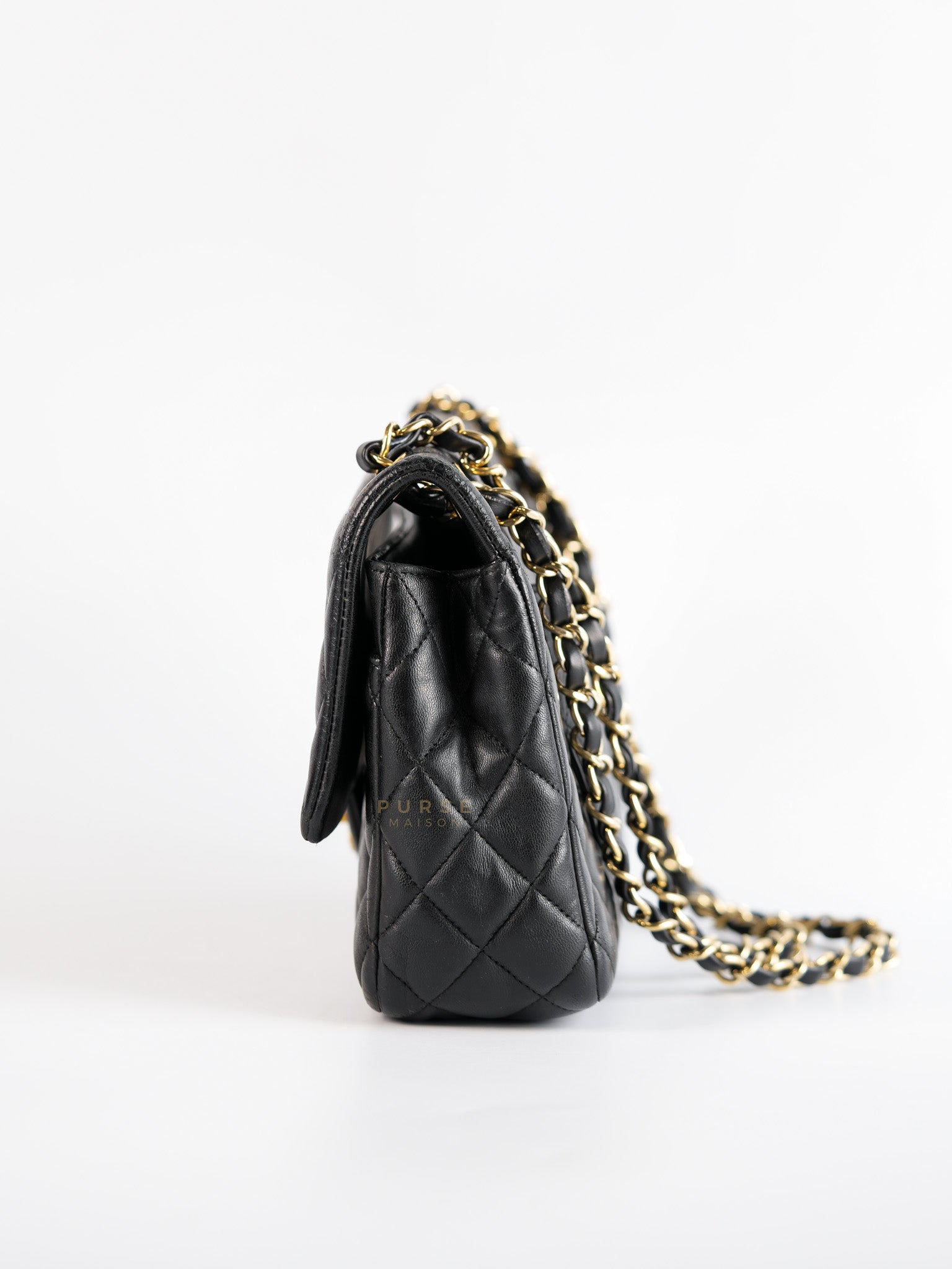 Classic Single Flap Medium Lambskin Leather and Gold Hardware Series 18 | Purse Maison Luxury Bags Shop