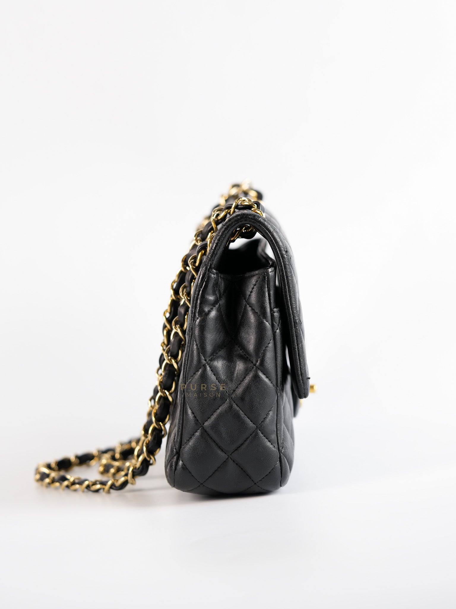 Classic Single Flap Medium Lambskin Leather and Gold Hardware Series 18 | Purse Maison Luxury Bags Shop