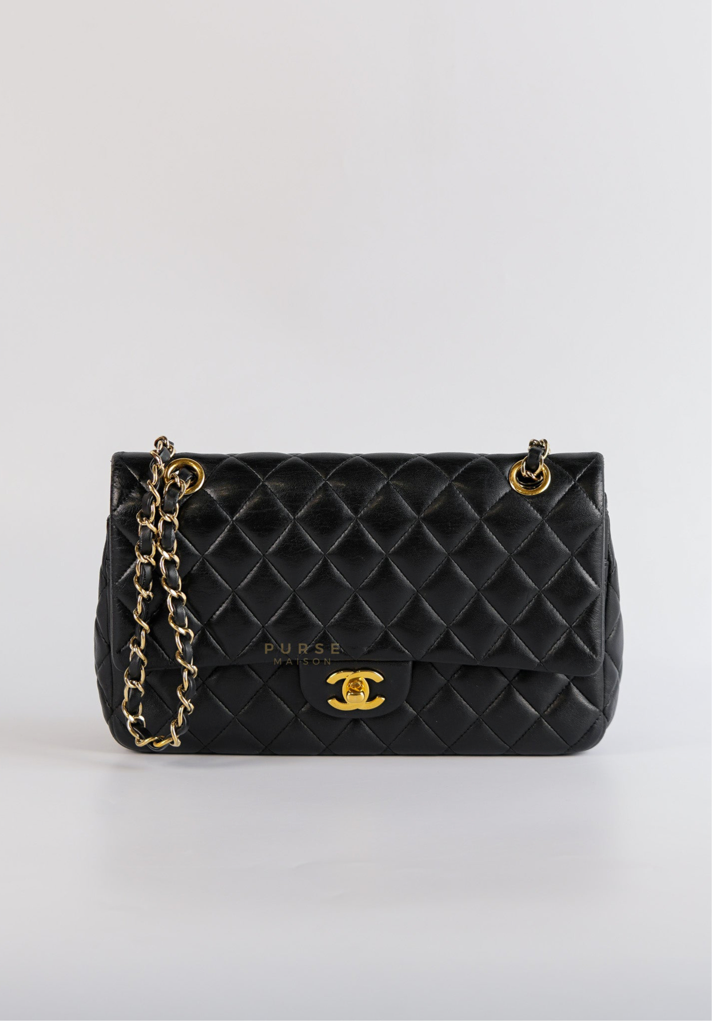 Classic Single Flap Medium Lambskin Leather and Gold Hardware Series 18 | Purse Maison Luxury Bags Shop