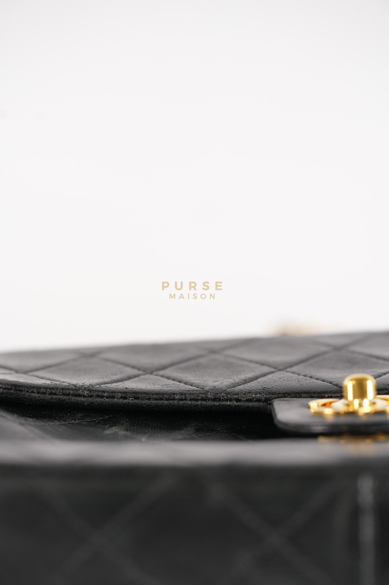 Classic Square Flap Bag in Black Quilted Lambskin Leather and 24k Gold Hardware Series 1 | Purse Maison Luxury Bags Shop