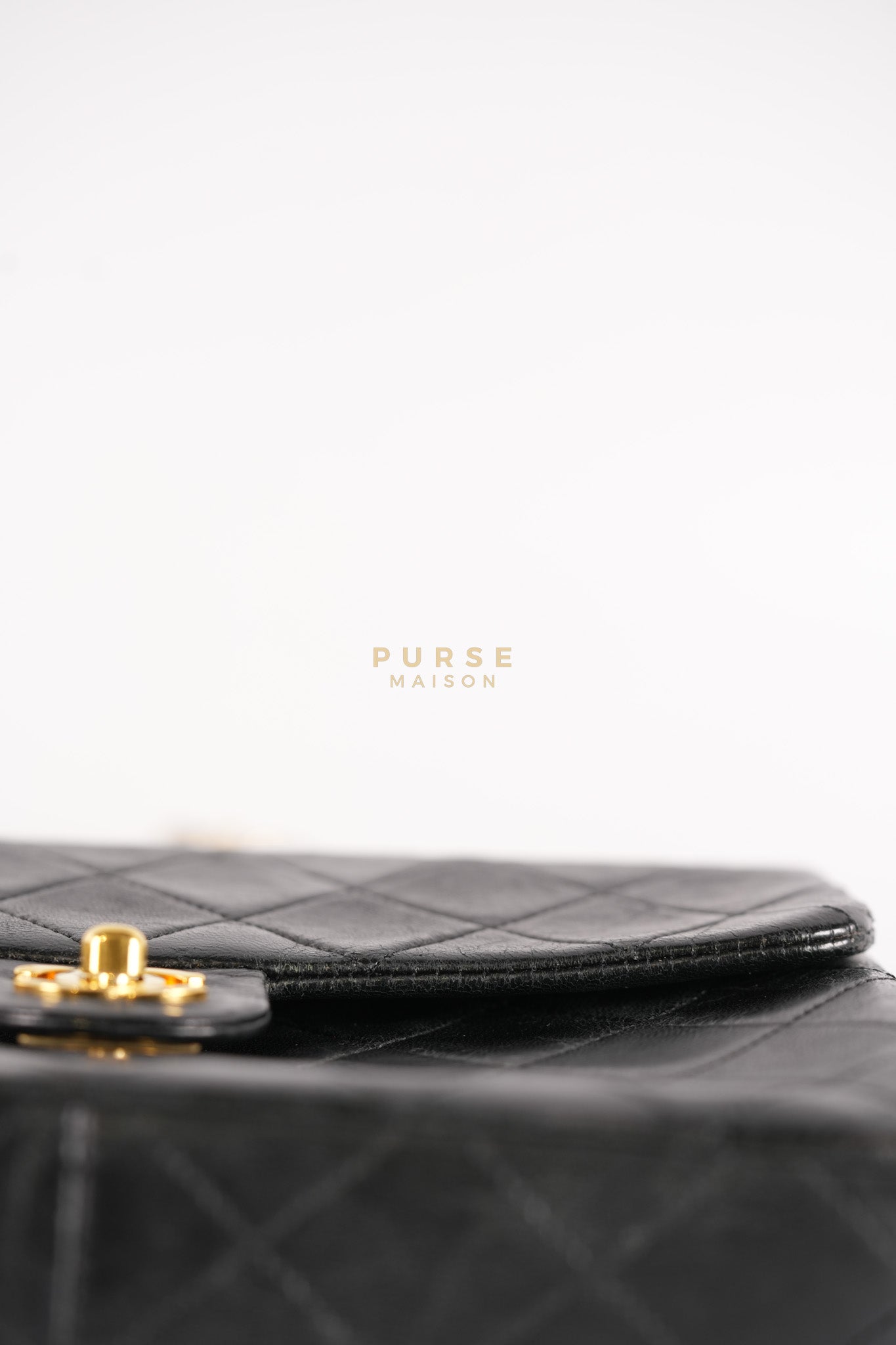 Classic Square Flap Bag in Black Quilted Lambskin Leather and 24k Gold Hardware Series 1 | Purse Maison Luxury Bags Shop